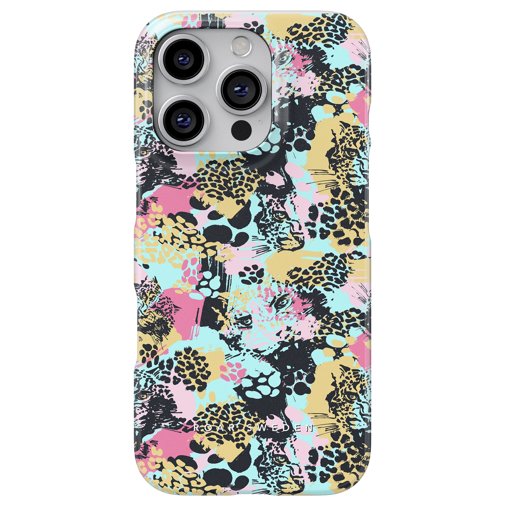 a phone case with a colorful pattern on it