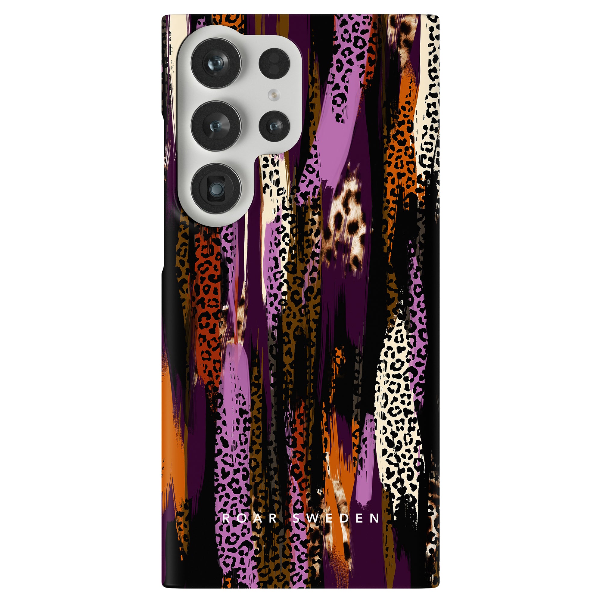 Ett lila och orange leopardmönstrat Artsy Leo - Tunt skal för Samsung Galaxy S9 och S9+, som ger både stil och skydd för din telefon.