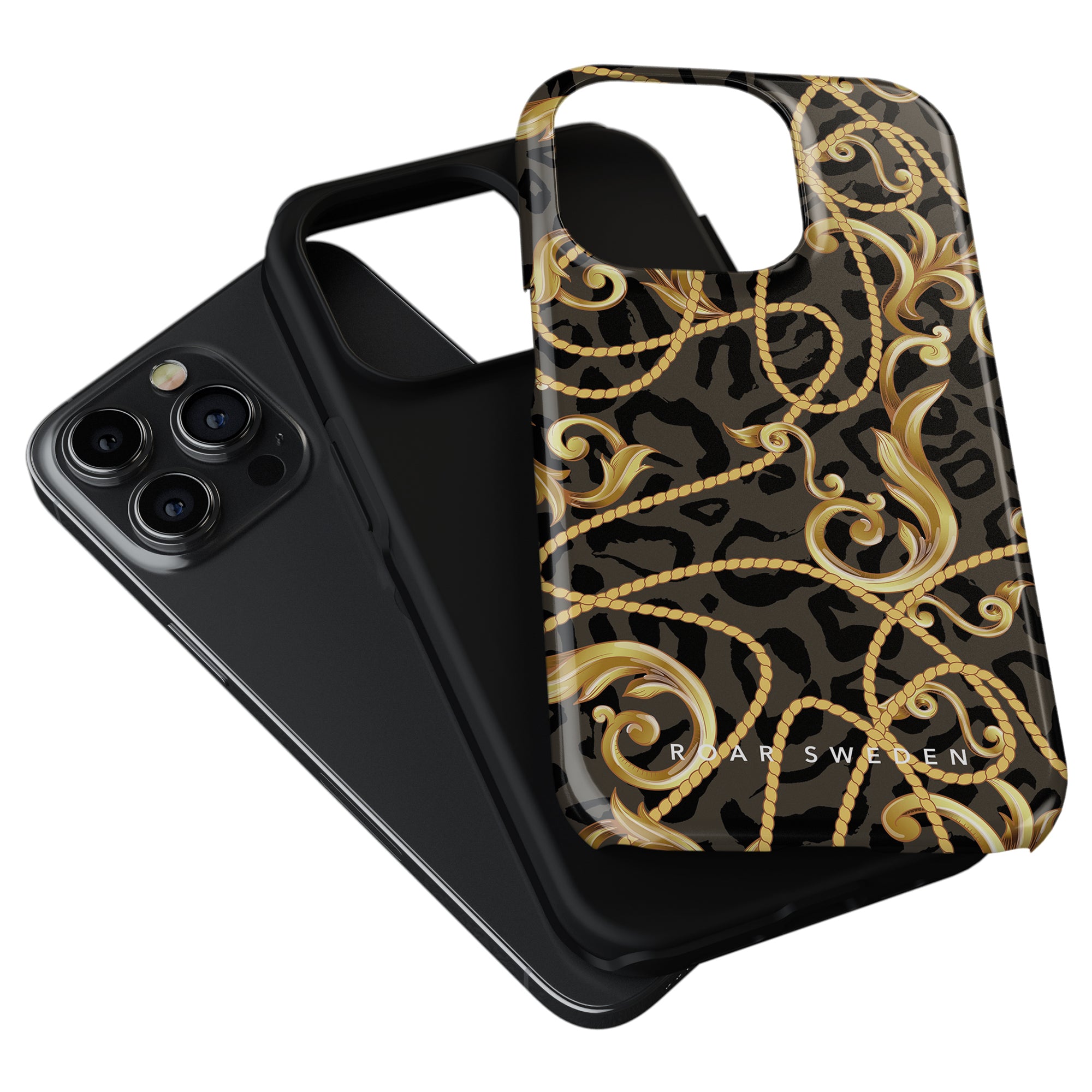 A sleek black and gold Baroque - Tough Case designed specifically for the stylish iPhone 11.