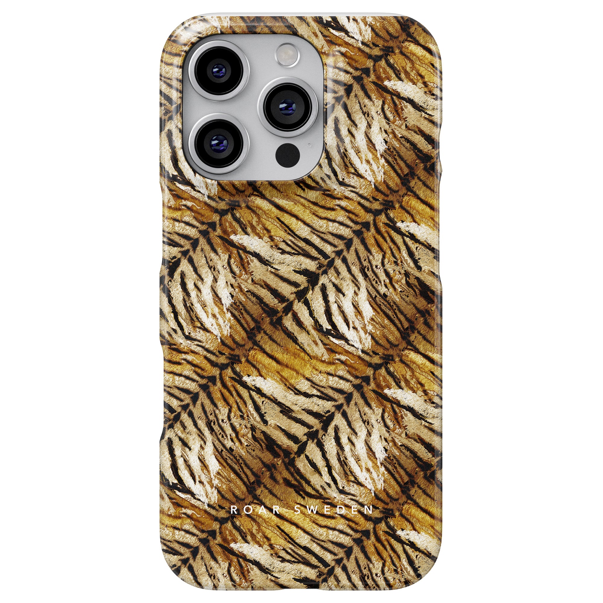 a phone case with a tiger print on it