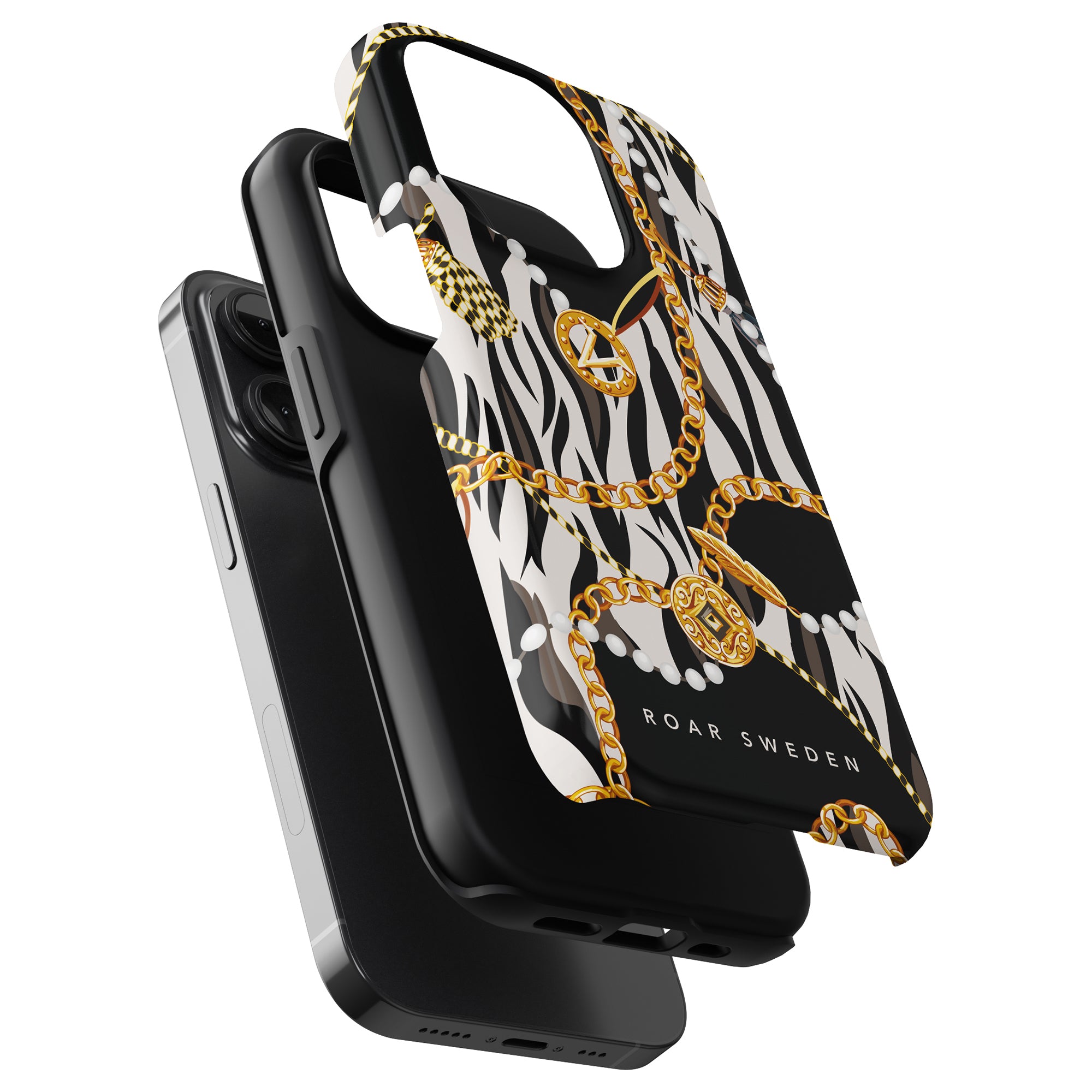 A Roar Swedens Bling - Tufft fodral med en lyxig design med zebratryck för iPhone 11 Pro.