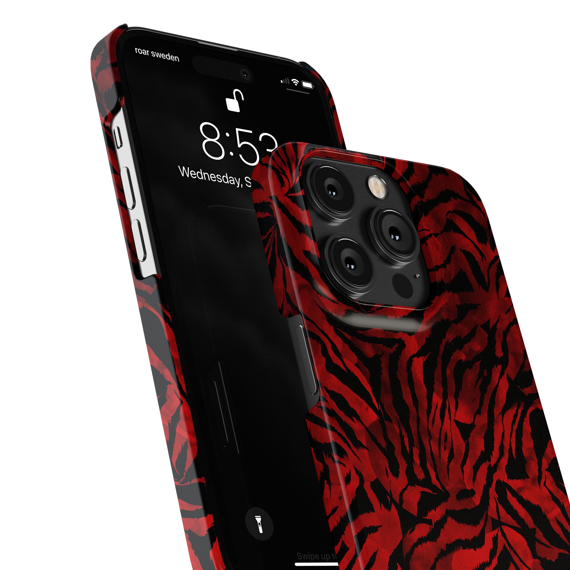 Ett livfullt fodral med Blood Tiger-tryck med djärvt rött och svart för iPhone 11 Pro.