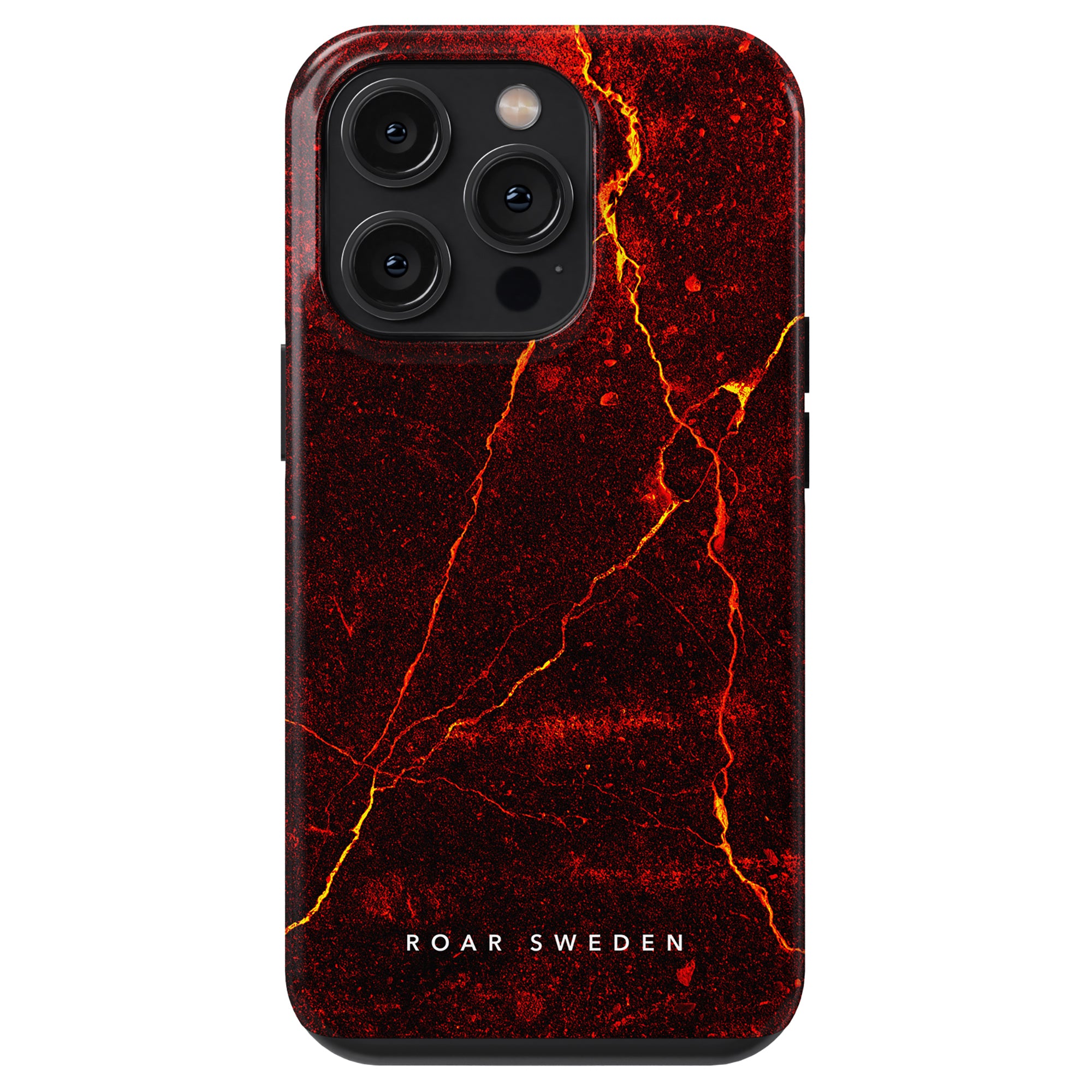 En röd och svart smartphone Caldera - Tufft fodral med ett elegant mönster.