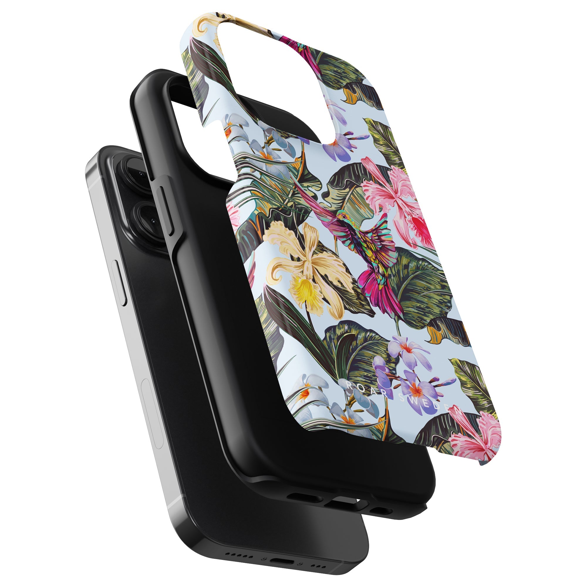 Ett färgstarkt blommigt Colibri - Tufft fodral för iPhone 11 Pro.