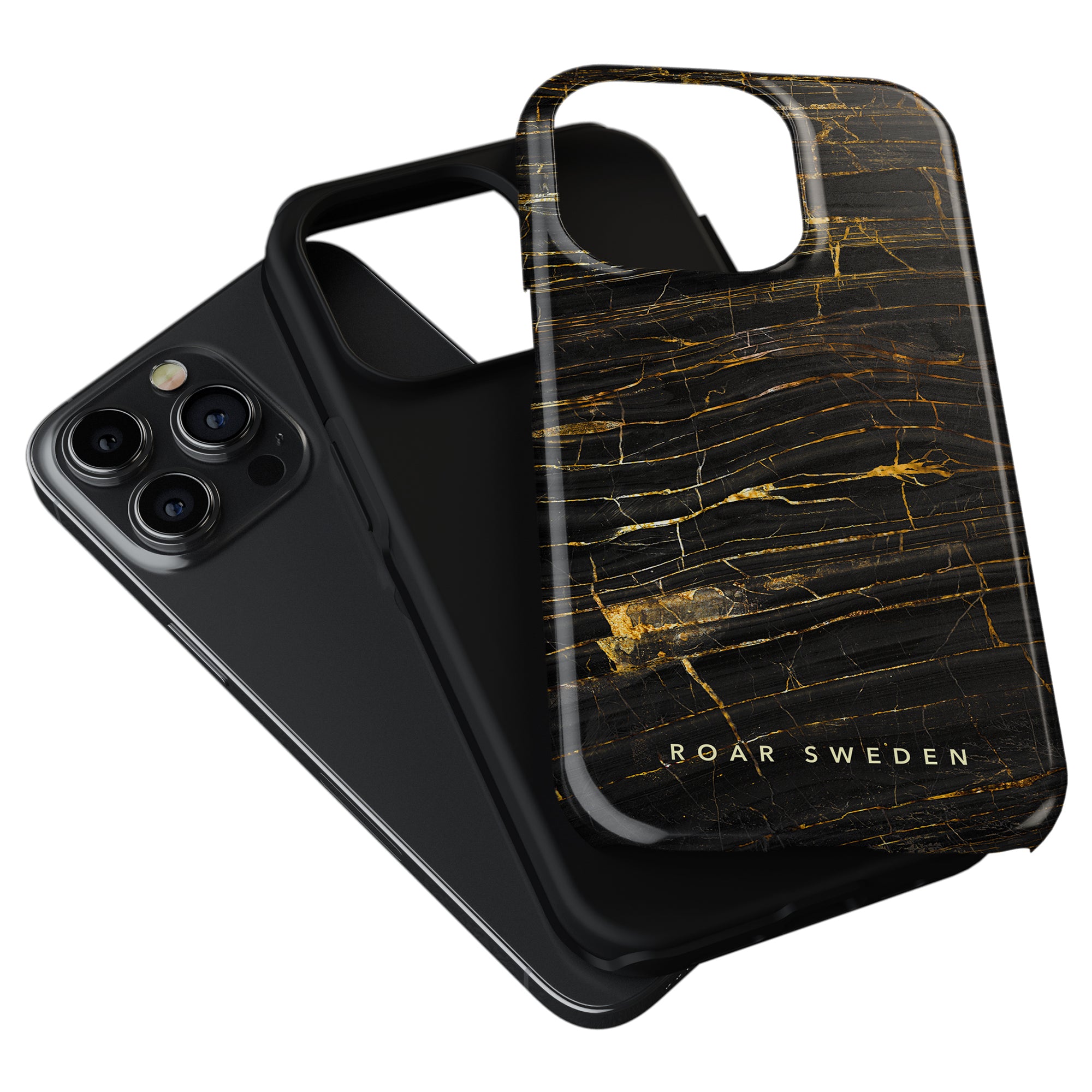 Emperador - Tough Case är ett svart och guldmarmorfodral för iPhone 11 Pro Max, designat för att ge ultimat skydd för din smartphone.