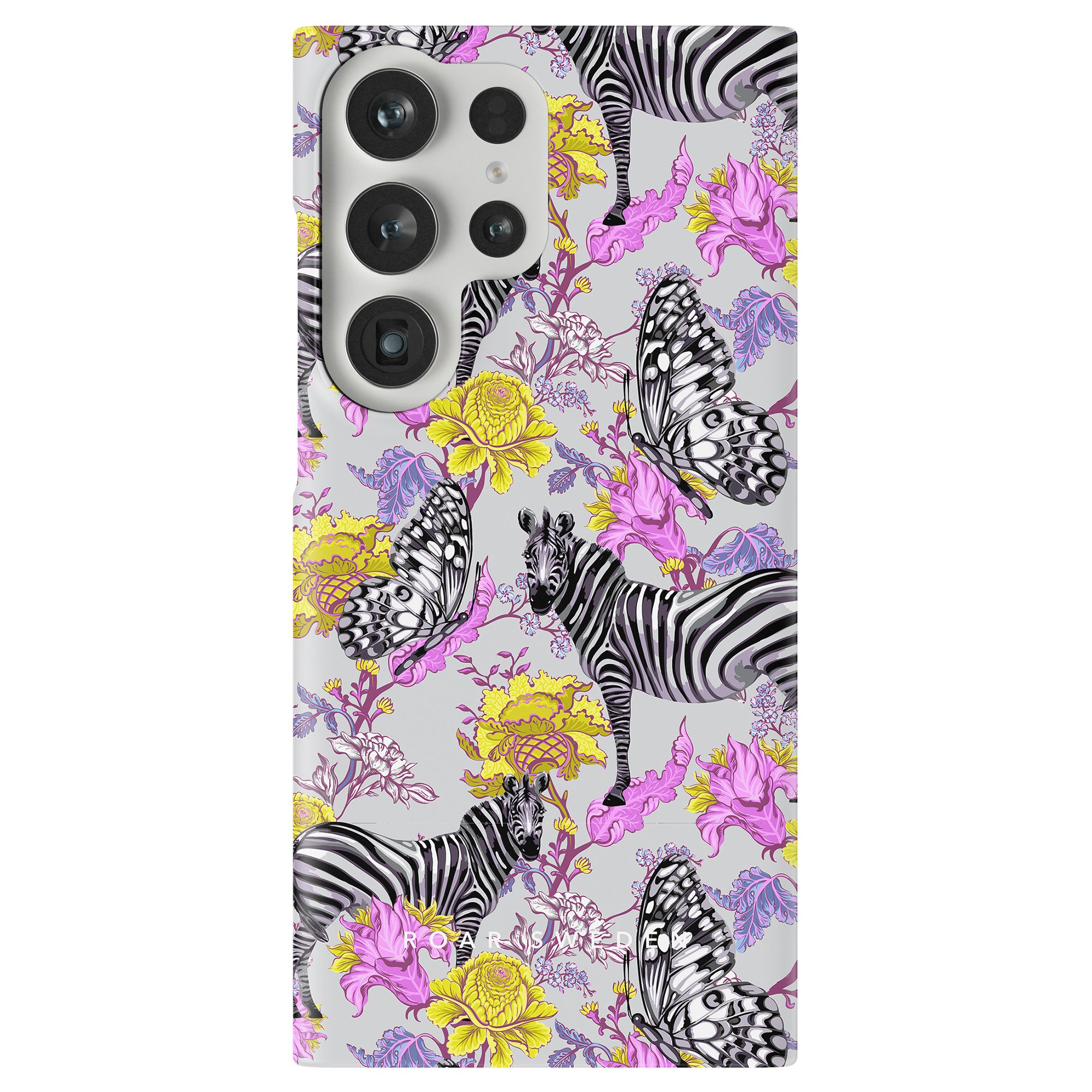 An Exotic Zebra - Slim case phone case featuring vibrant flowers.