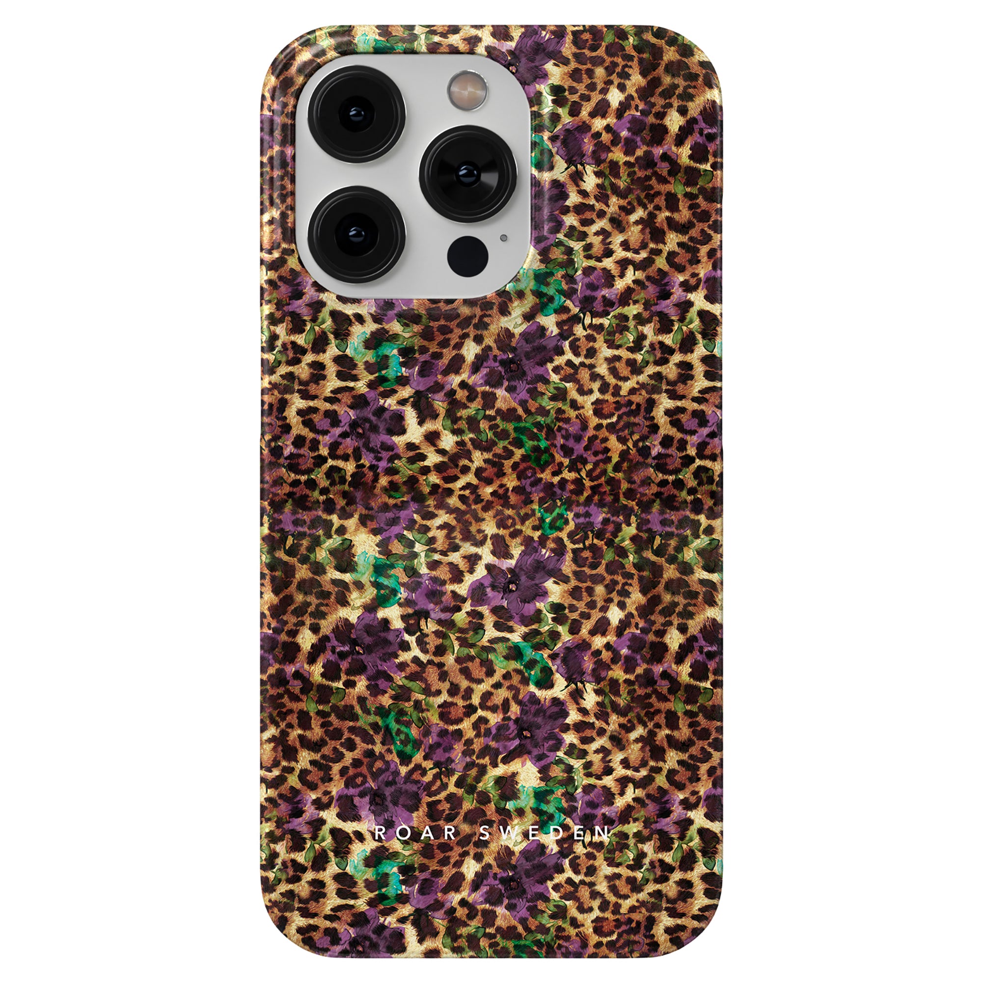 Produktbeskrivning: Förbättra din iPhone 11 Pro med detta trendiga Flower Leopard - Tunt fodral, med en levande kombination av lila och grönt. Perfekt designad för att ge både stil och skydd för din telefon.