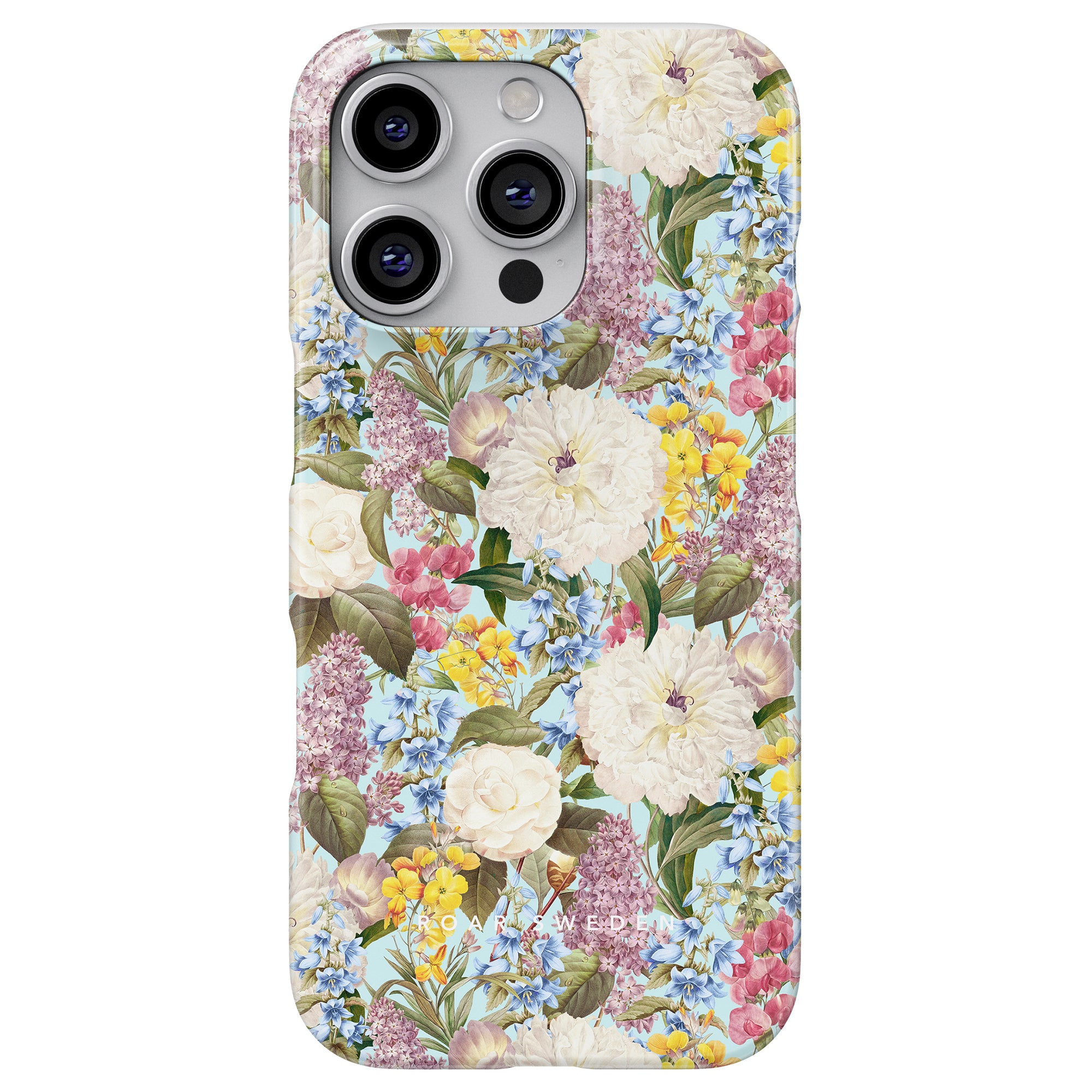 Introducing our Fragrant Paradise - Slim case, a delightful blend of white, pink, and yellow flowers with green leaves on a light background. This slim case is perfect for those who appreciate elegance and beauty.