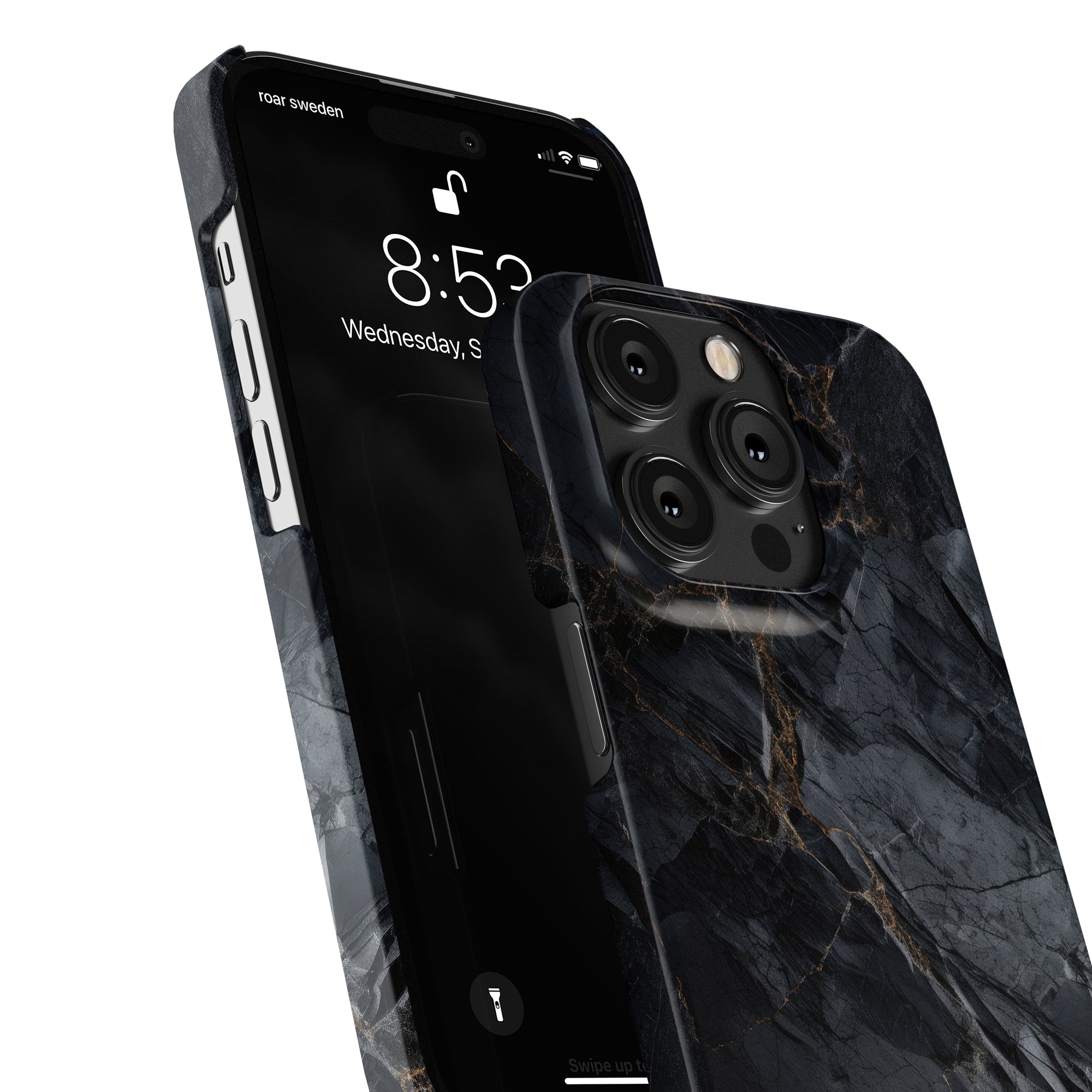 Ett elegant svart granit - tunt skal designat speciellt för iPhone 11 Pro.