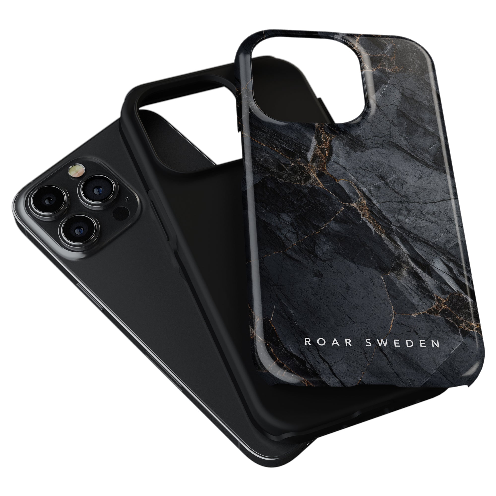 Ett elegant svart granit-tufft fodral designat speciellt för iPhone 11 pro.