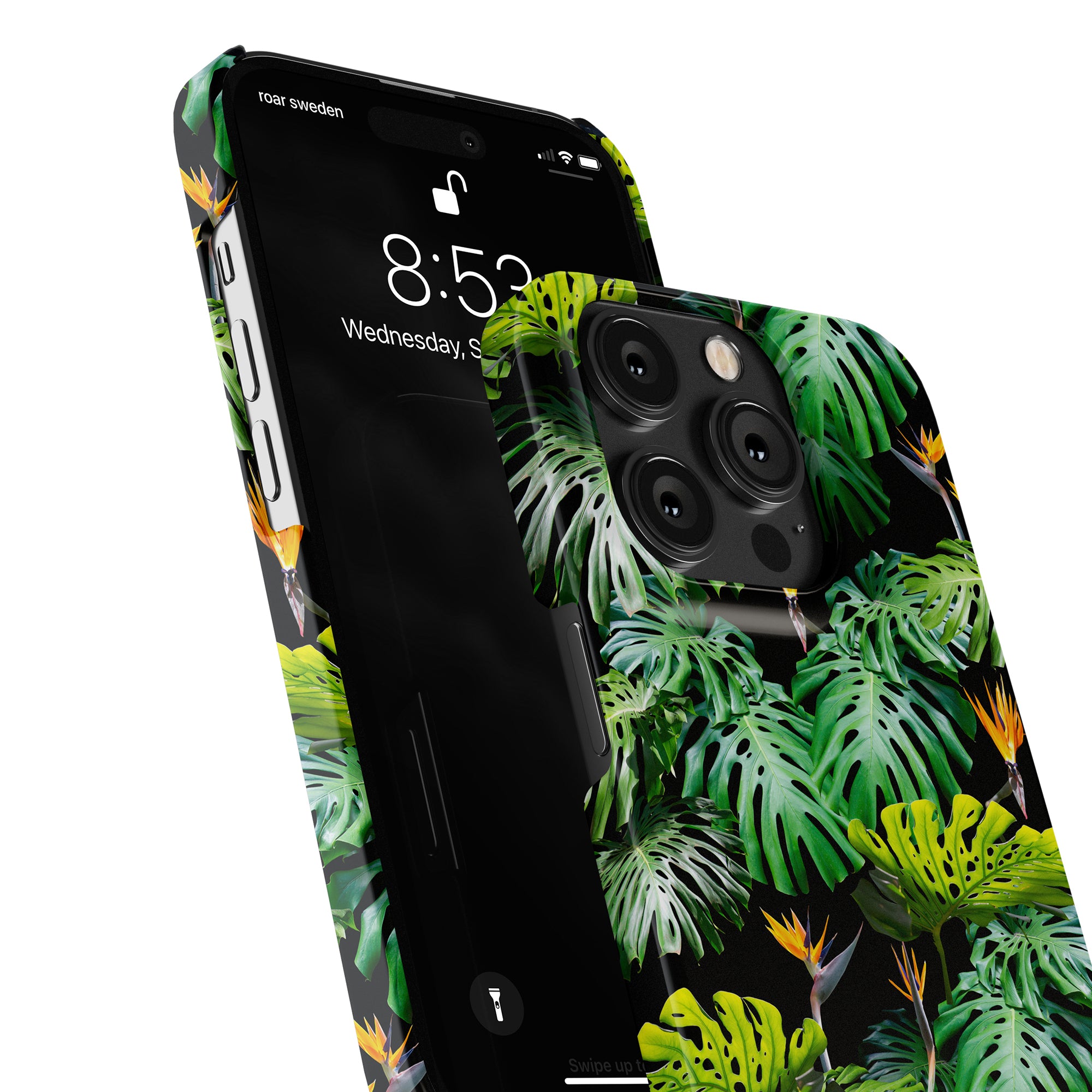 Ett elegant Hawaii - Slim fodral prydt med livfulla tropiska löv, som ger både skydd och en touch av naturinspirerad charm till din telefon.