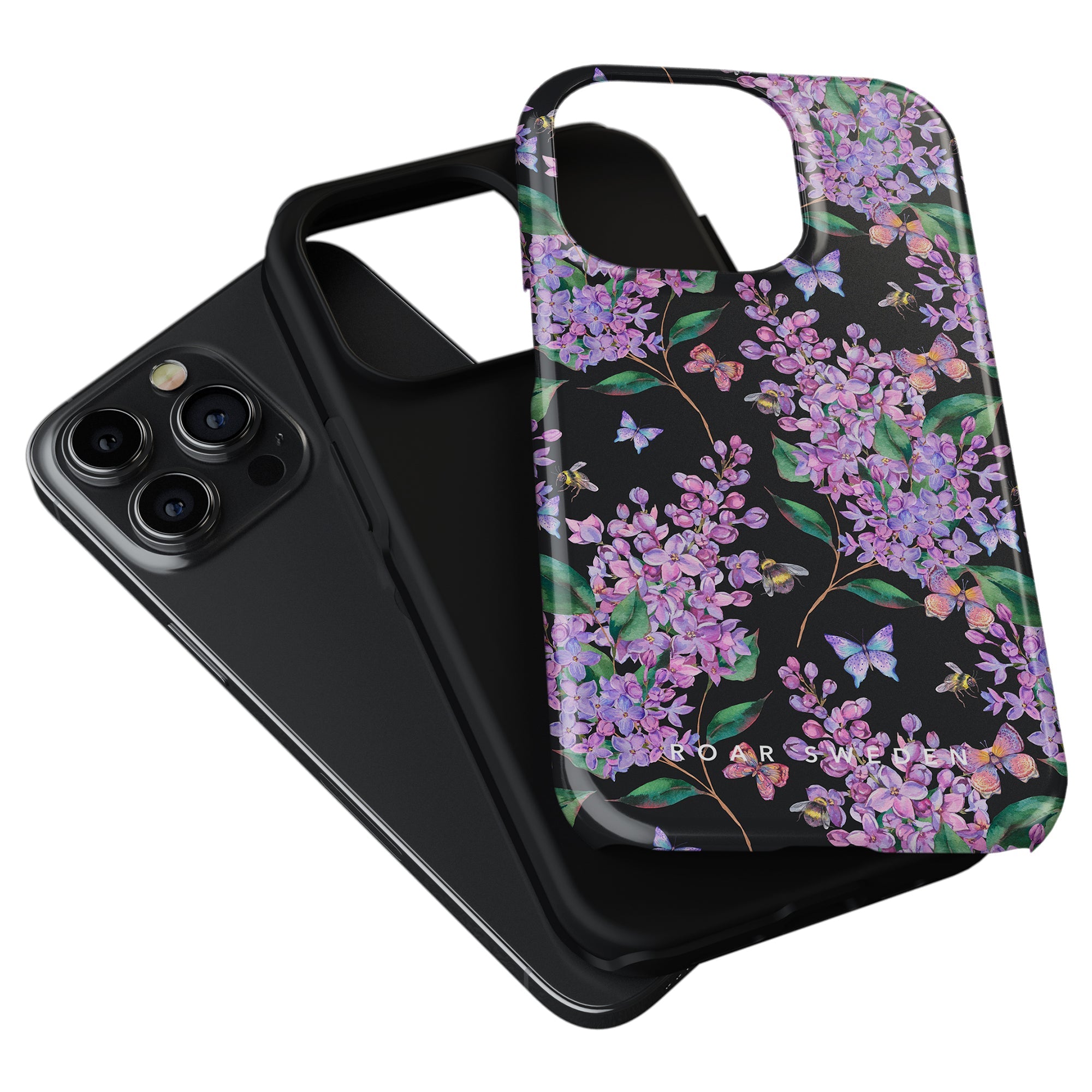 Lilac - Tufft fodral till iPhone 11 Pro prydd med vackra blommor och fjärilar.