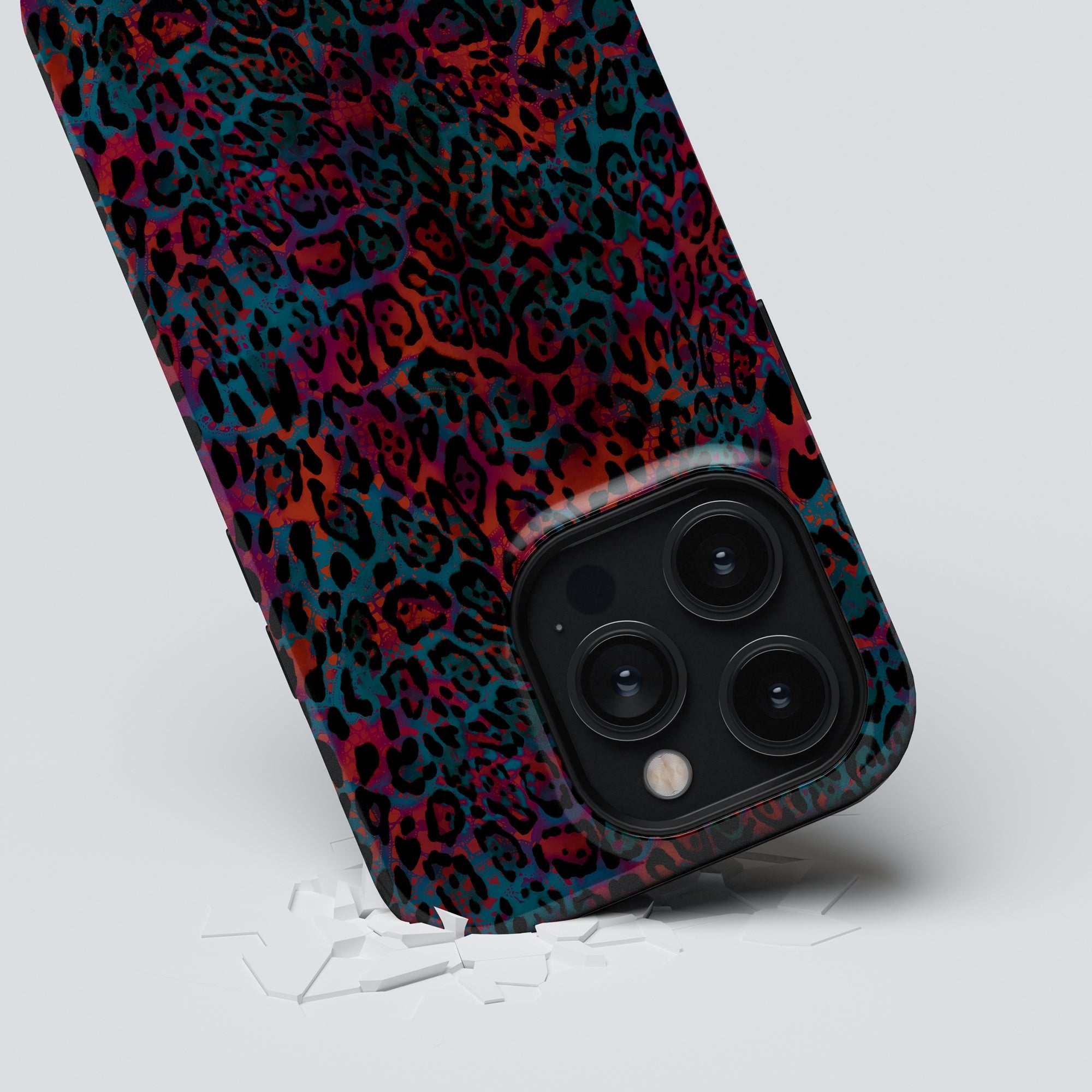 A Mysterious Jaguar - Tufft telefonfodral i ett färgglatt leopardtryck för iPhone 11.