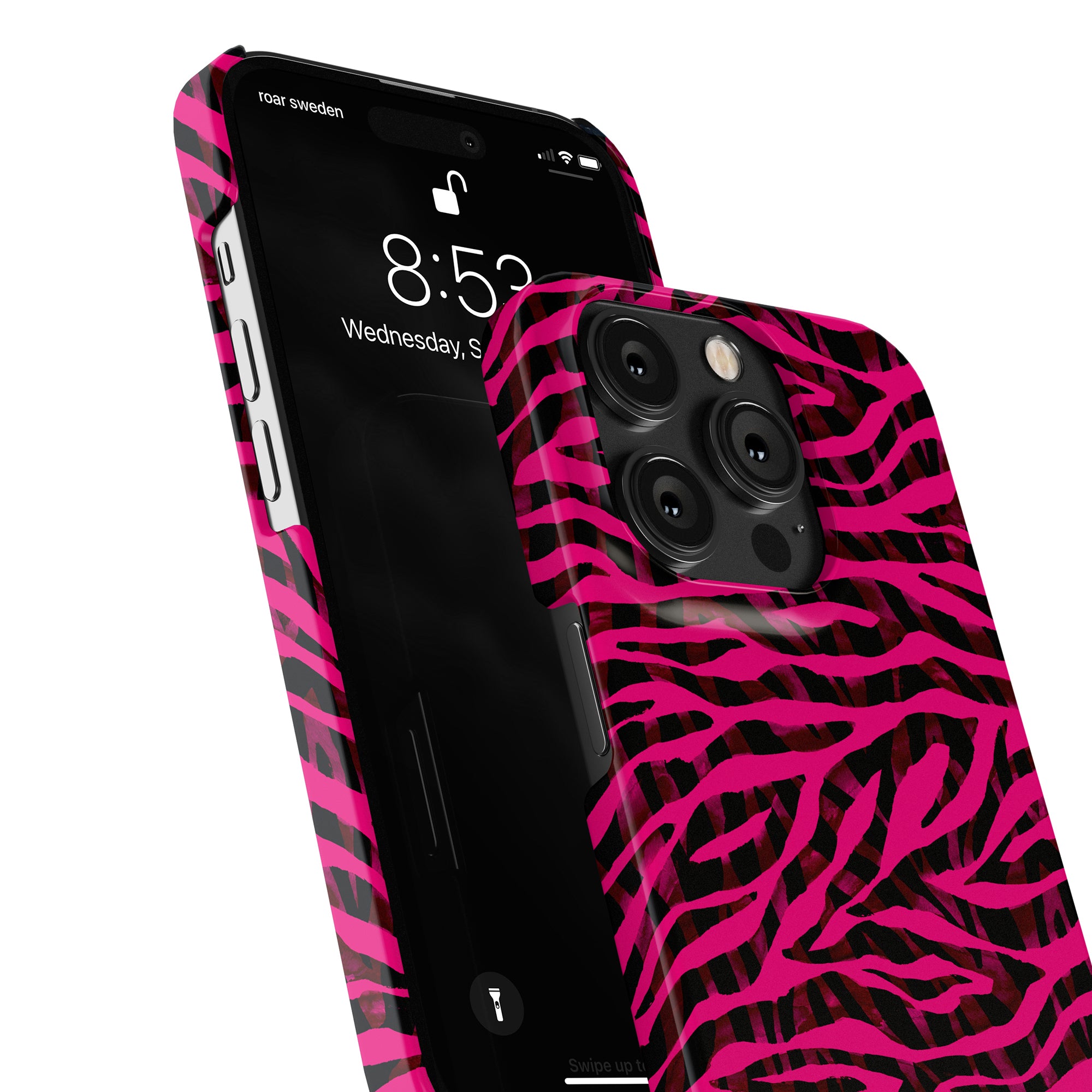 Produktbeskrivning: Förbättra din iPhone 11 med detta snygga Pimp Tiger - Slim fodral, prydd med en fantastisk kombination av rosa och svart. Detta fodral är designat för att skydda din enhet från dagligt slitage