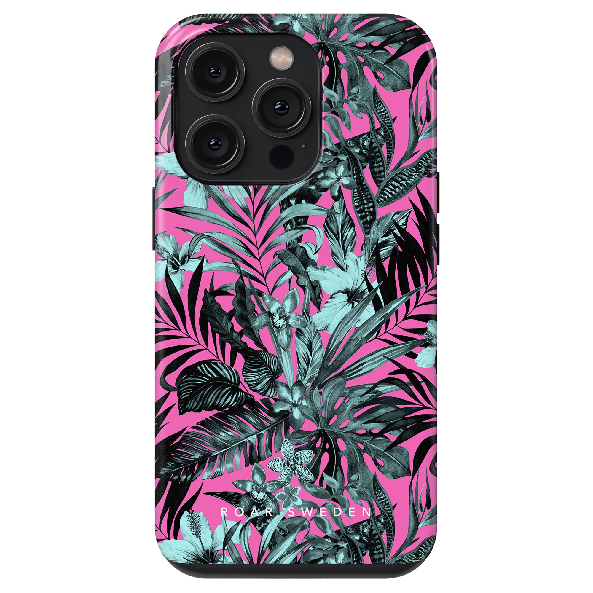 Beskrivning: Ett Pink Jungle - Tough case med tropiska blad.