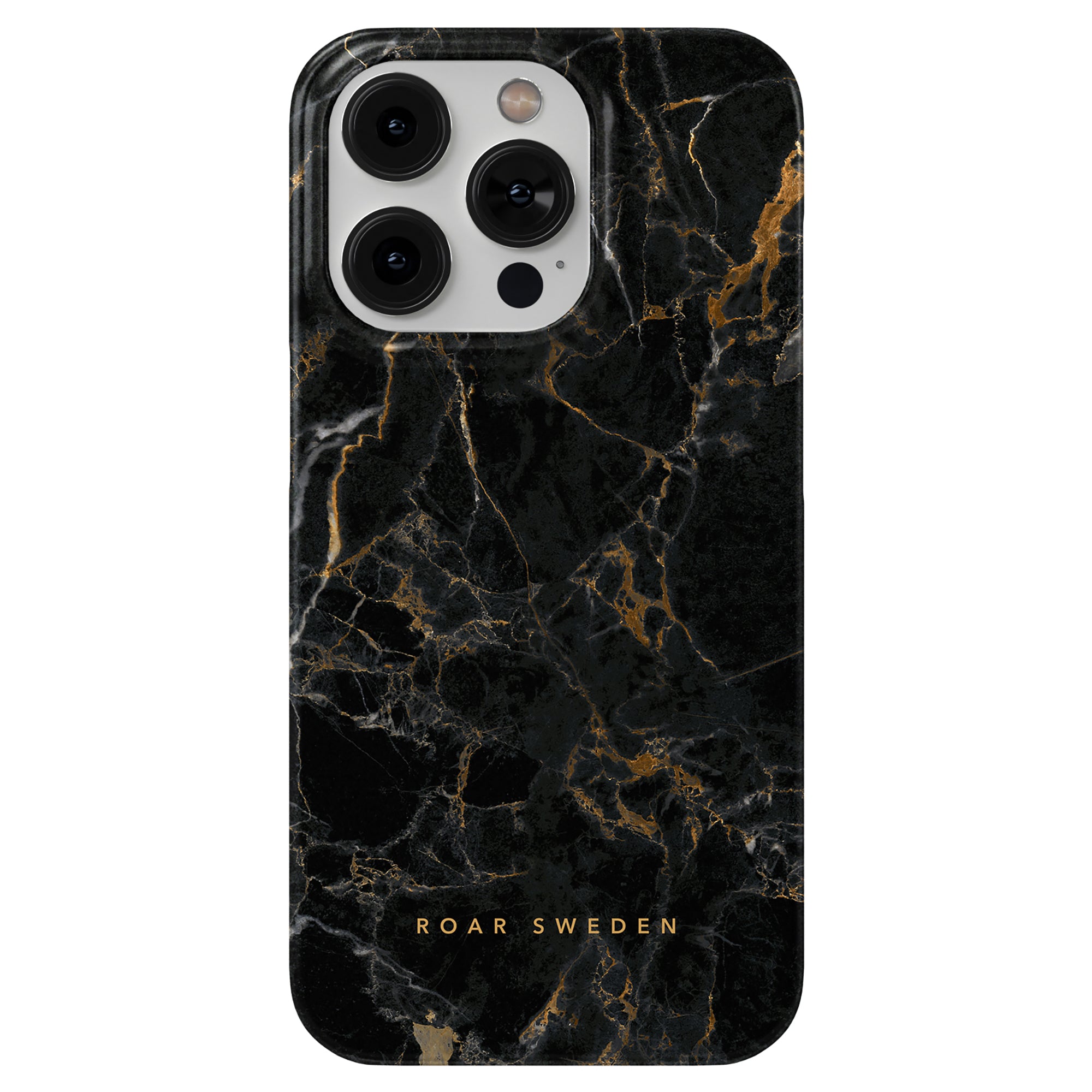 Vi presenterar vårt eleganta svarta och guld Portoro - Slim fodral, designat exklusivt för iPhone 11.