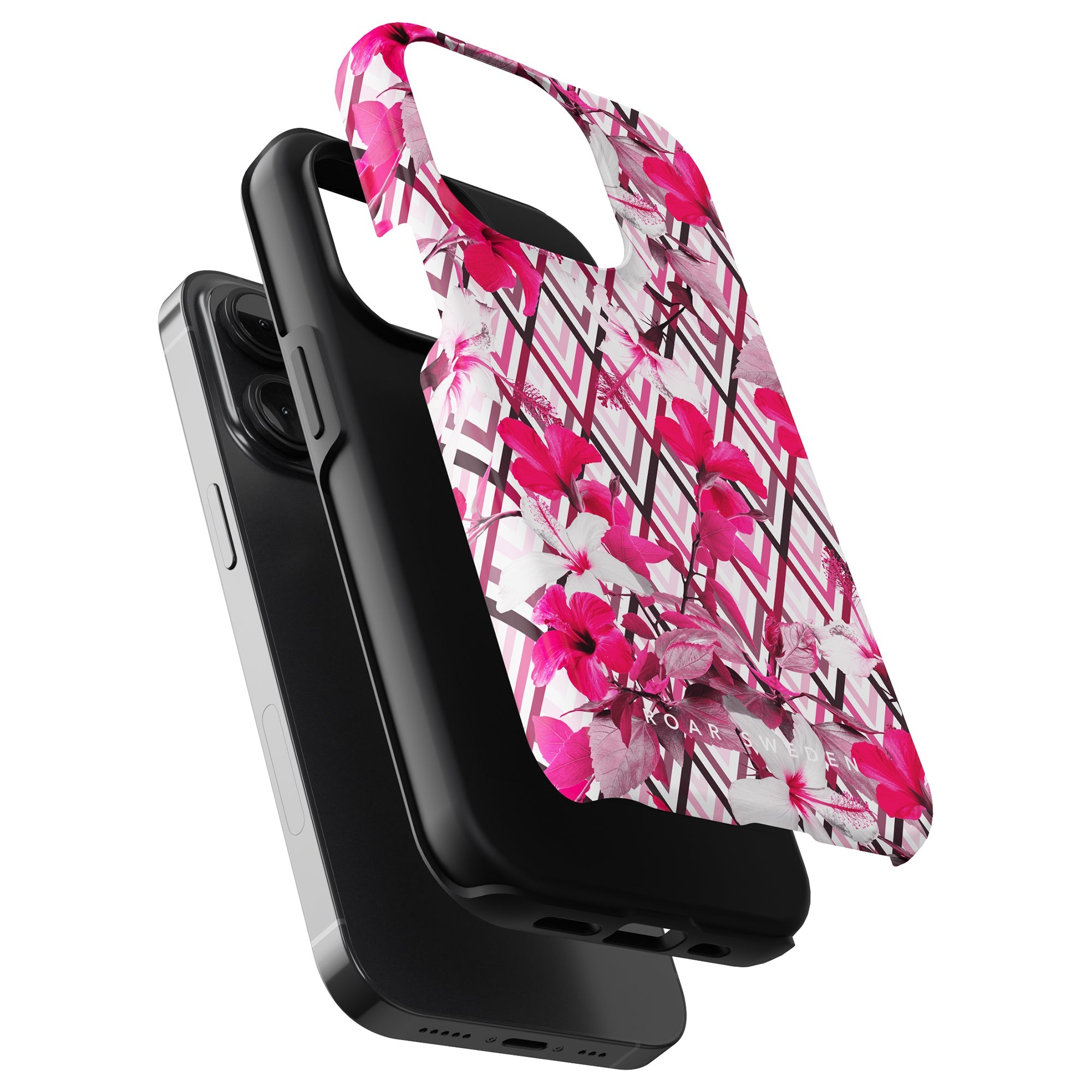 A Rhombus - Tufft fodral till iPhone 11 Pro med rosa och vita blommor.