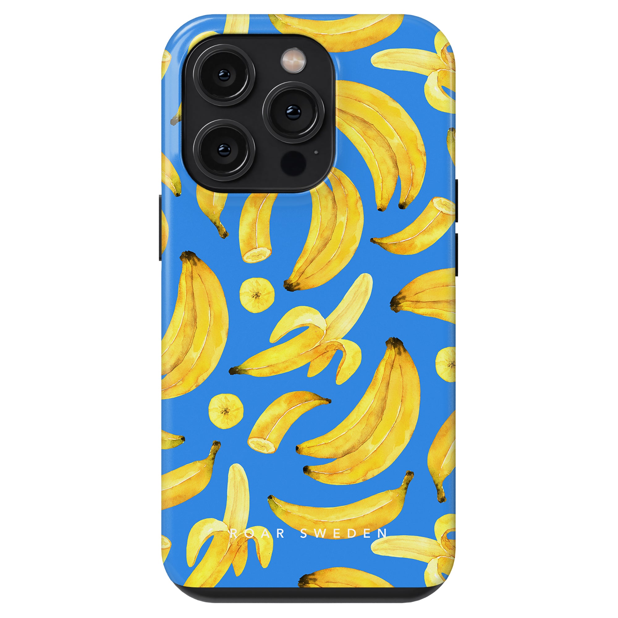 Introducing the Ripe Bananas - Tough Case, part of our Exotic Fruits Collection, featuring a playful banana pattern on a striking blue background.