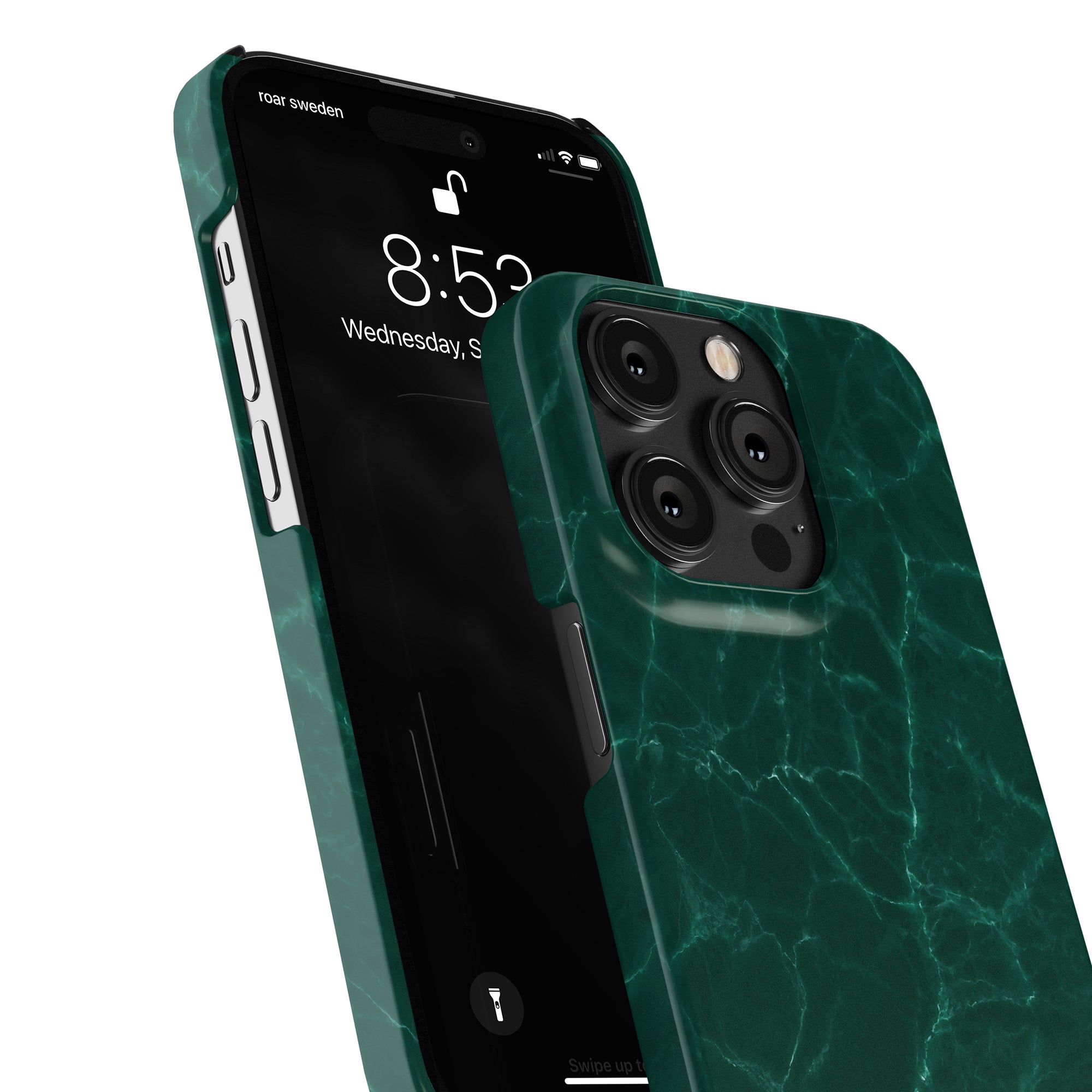 Ett grönt marmor Ripples - Tunt fodral för iPhone 11 Pro.