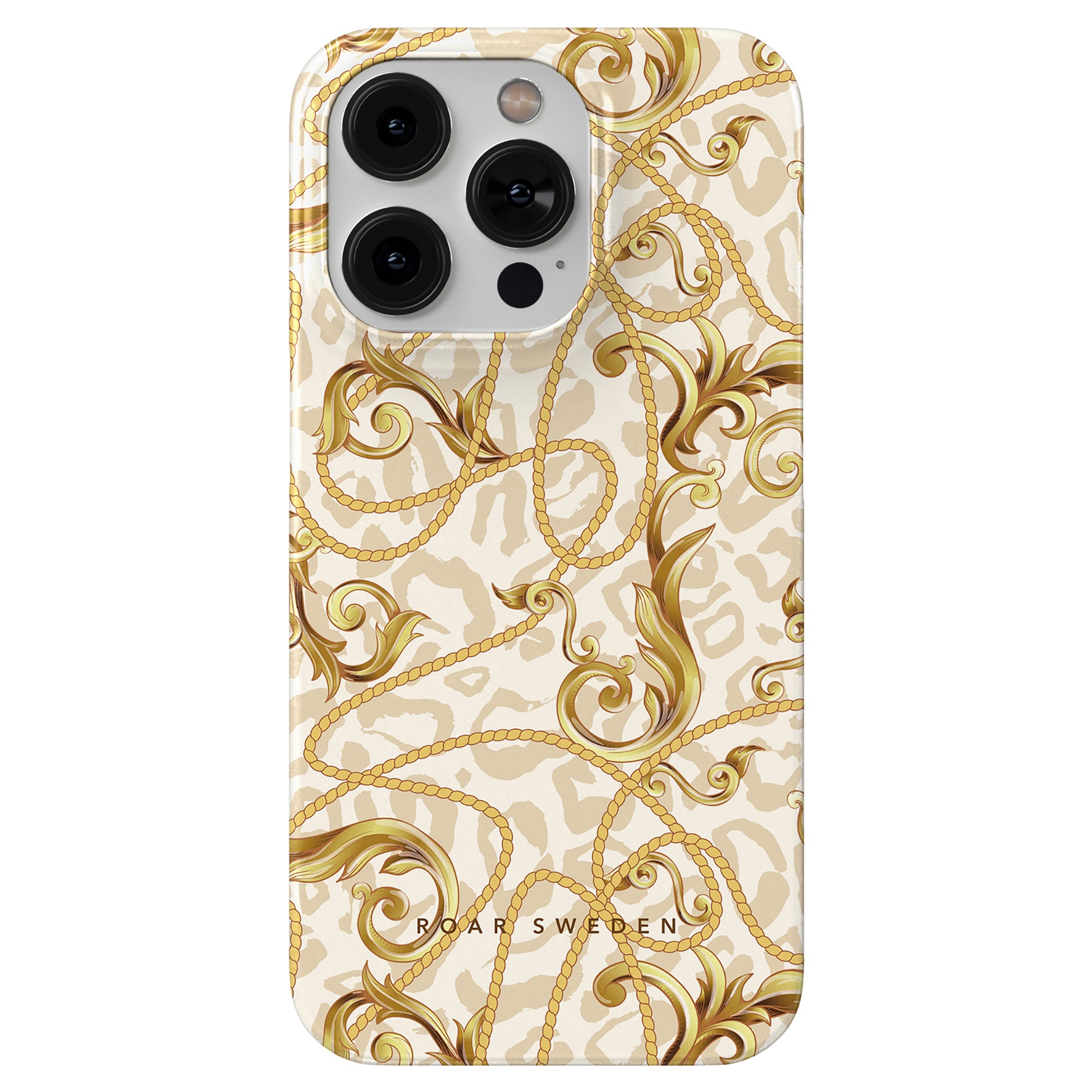 A Rococo - Slim case - ett telefonfodral i vitt och guld med ett utsmyckat mönster i barockt rik och dekorativ konststil.