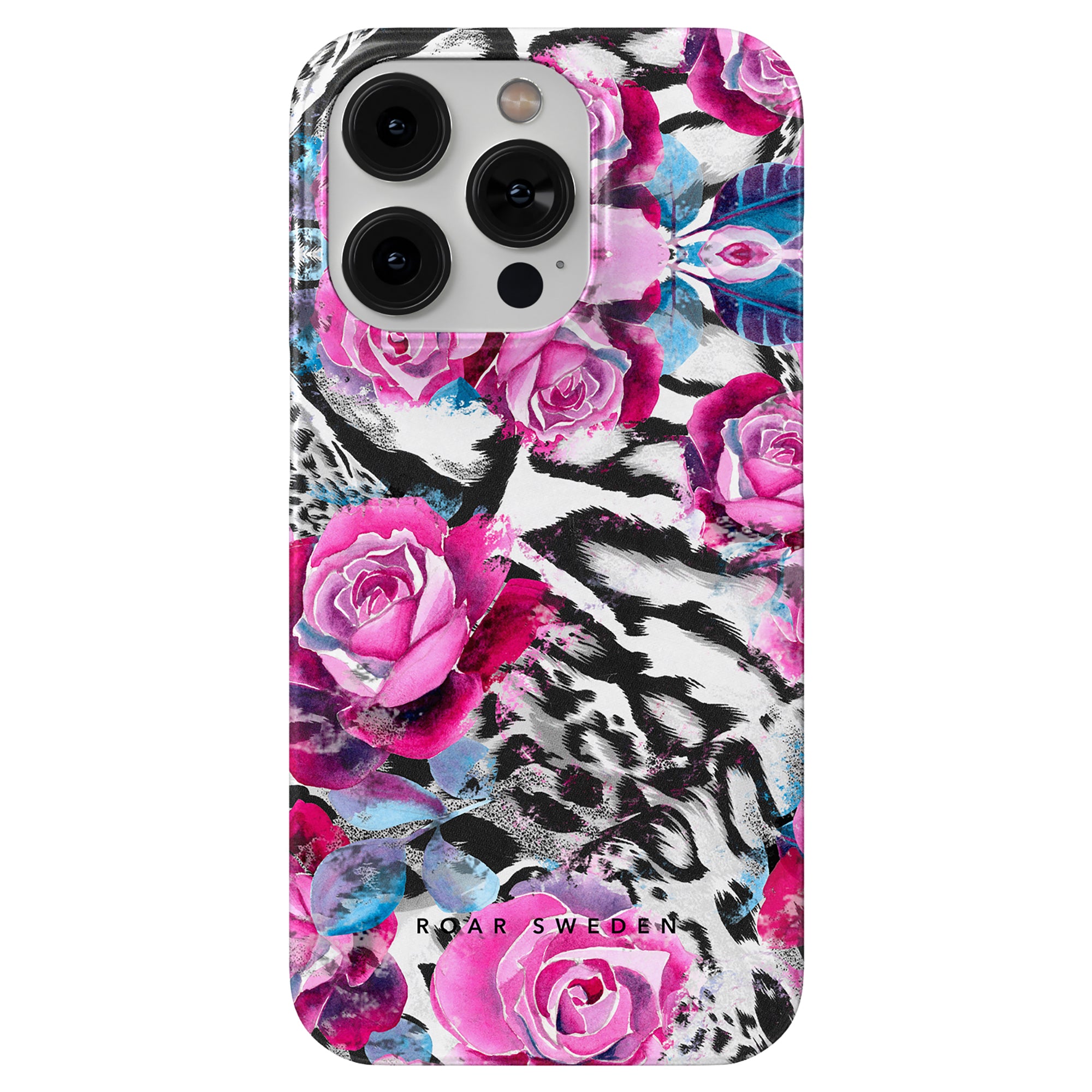 Produktbeskrivning: Förbättra utseendet på din iPhone 11 med Rosy Wildcat - Slim fodral med en fängslande blandning av rosa rosor och zebror. Snyggt och skyddande, detta fodral ger inte bara en touch av