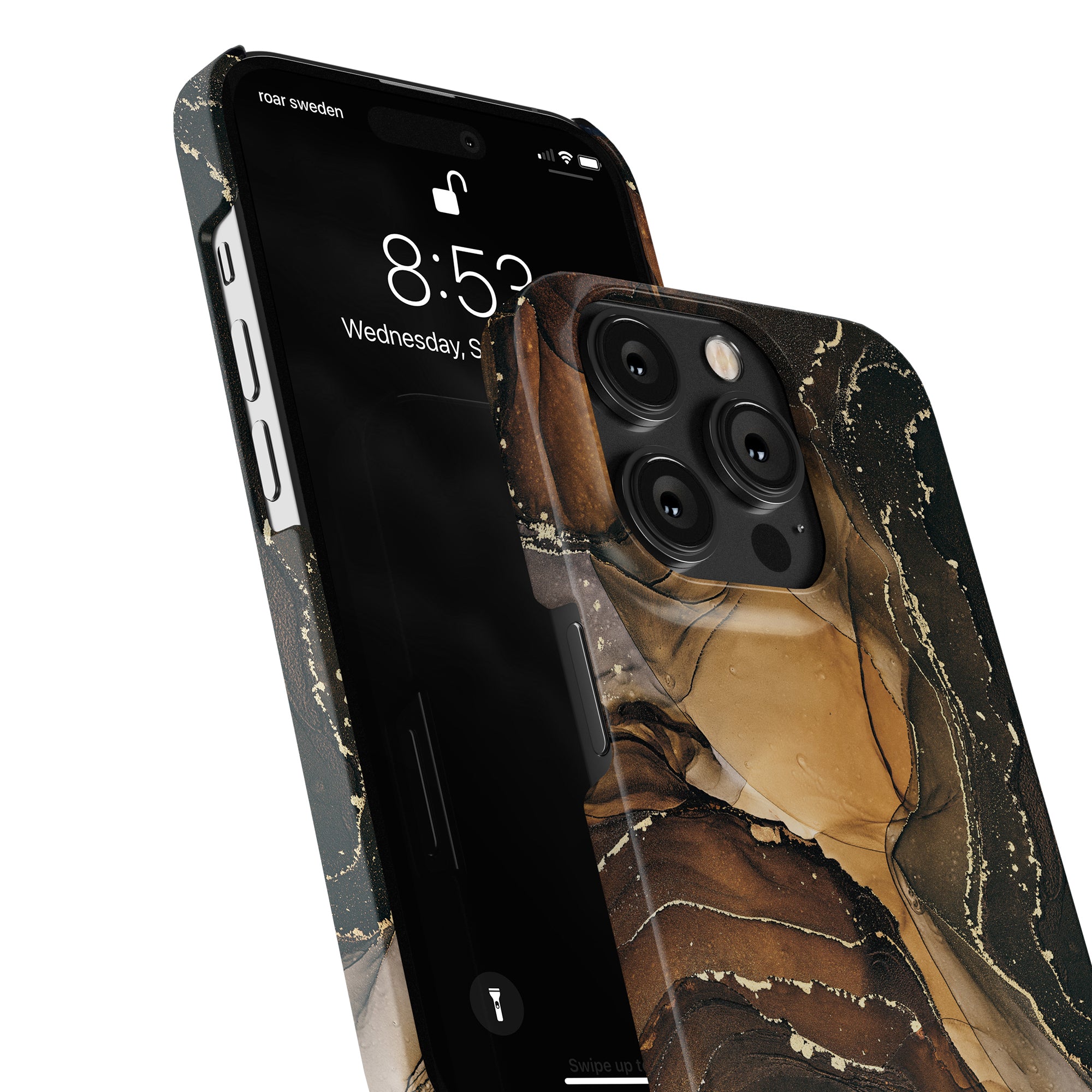 Ett Royal Marble - Slim fall iPhone 11 fodral med ett marmormönstermönster på.