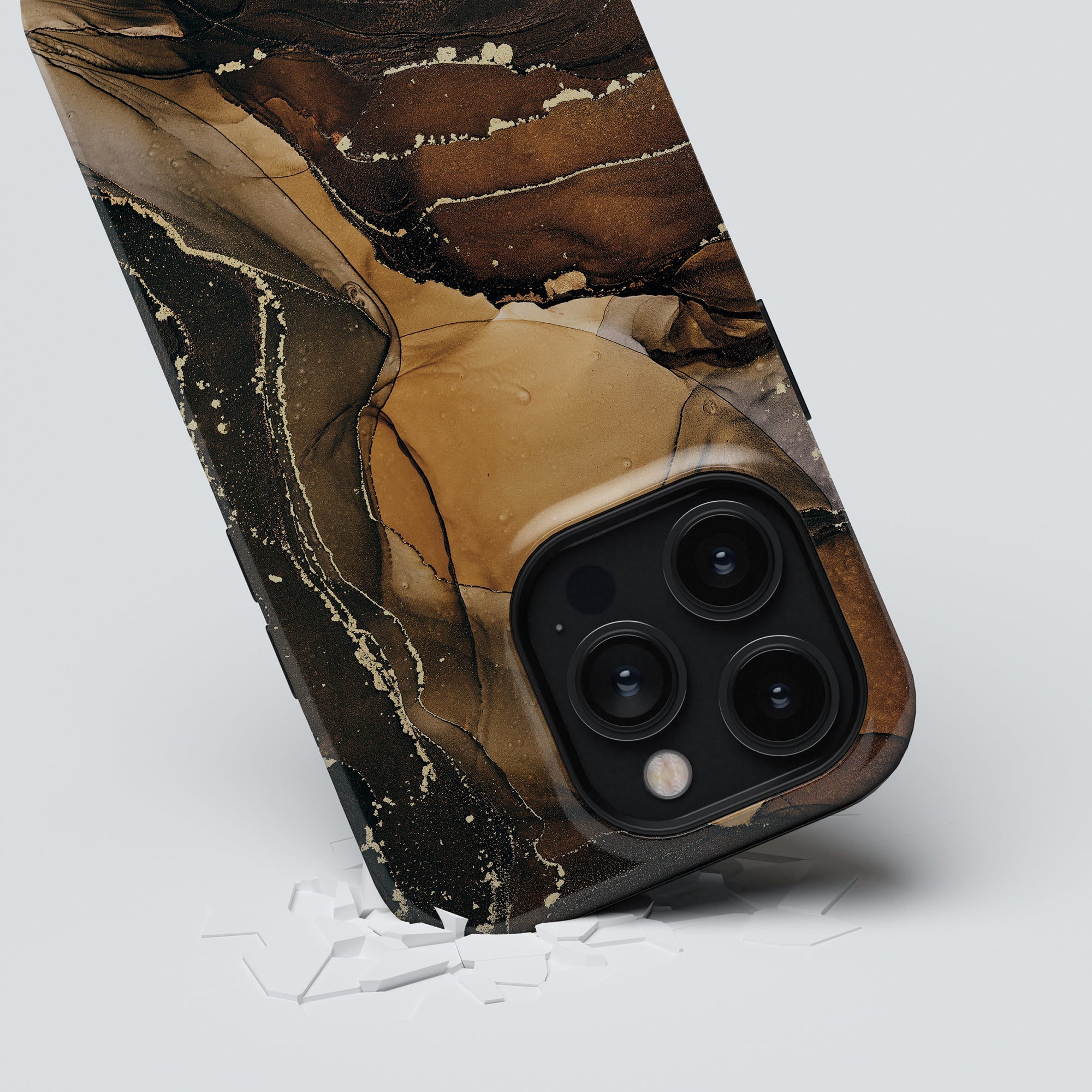 Ett Royal Marble - Tufft fodral för iPhone 11 pro, designat med ett fantastiskt svart och brunt marmormönster.