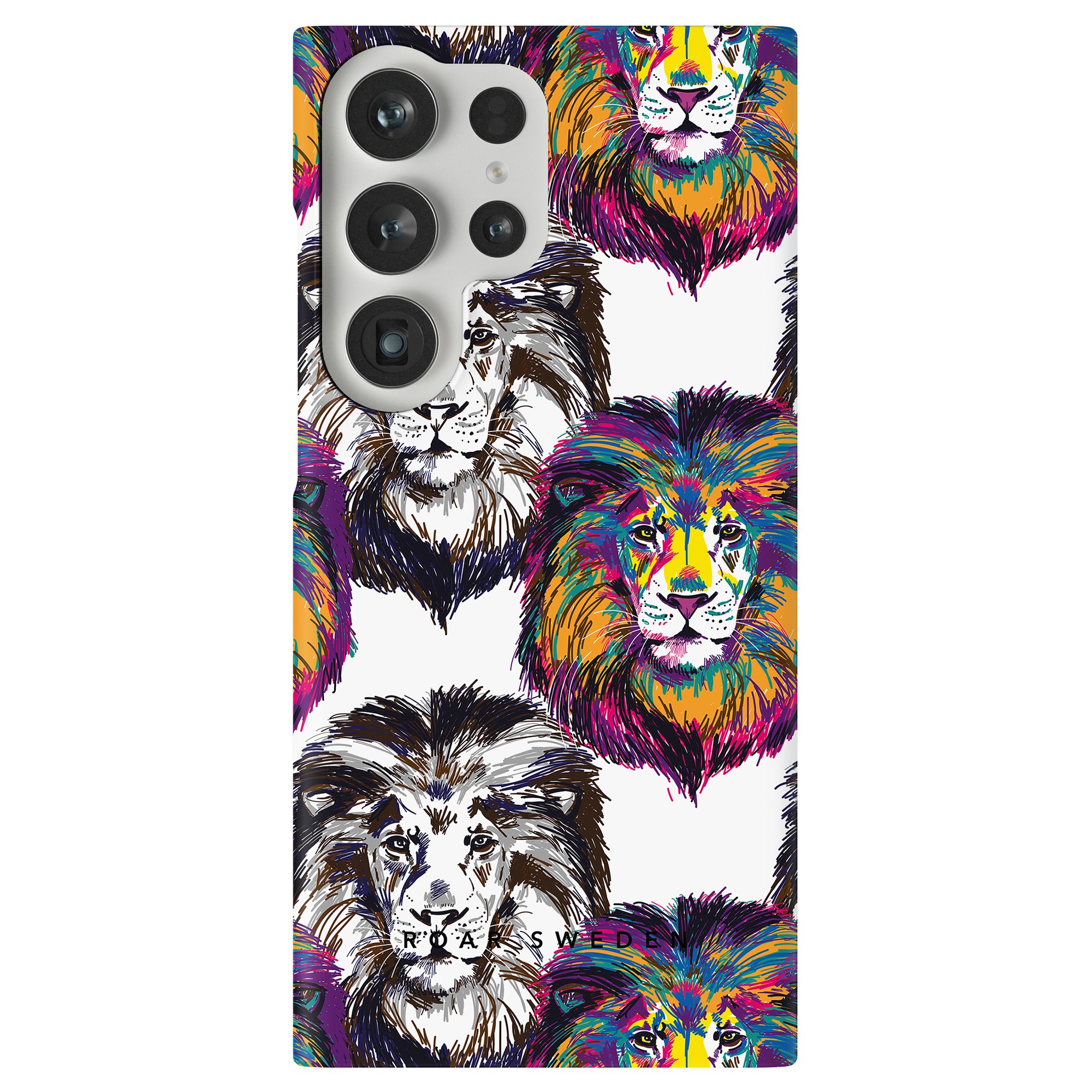 A vibrant Simba - Slim case featuring lions.