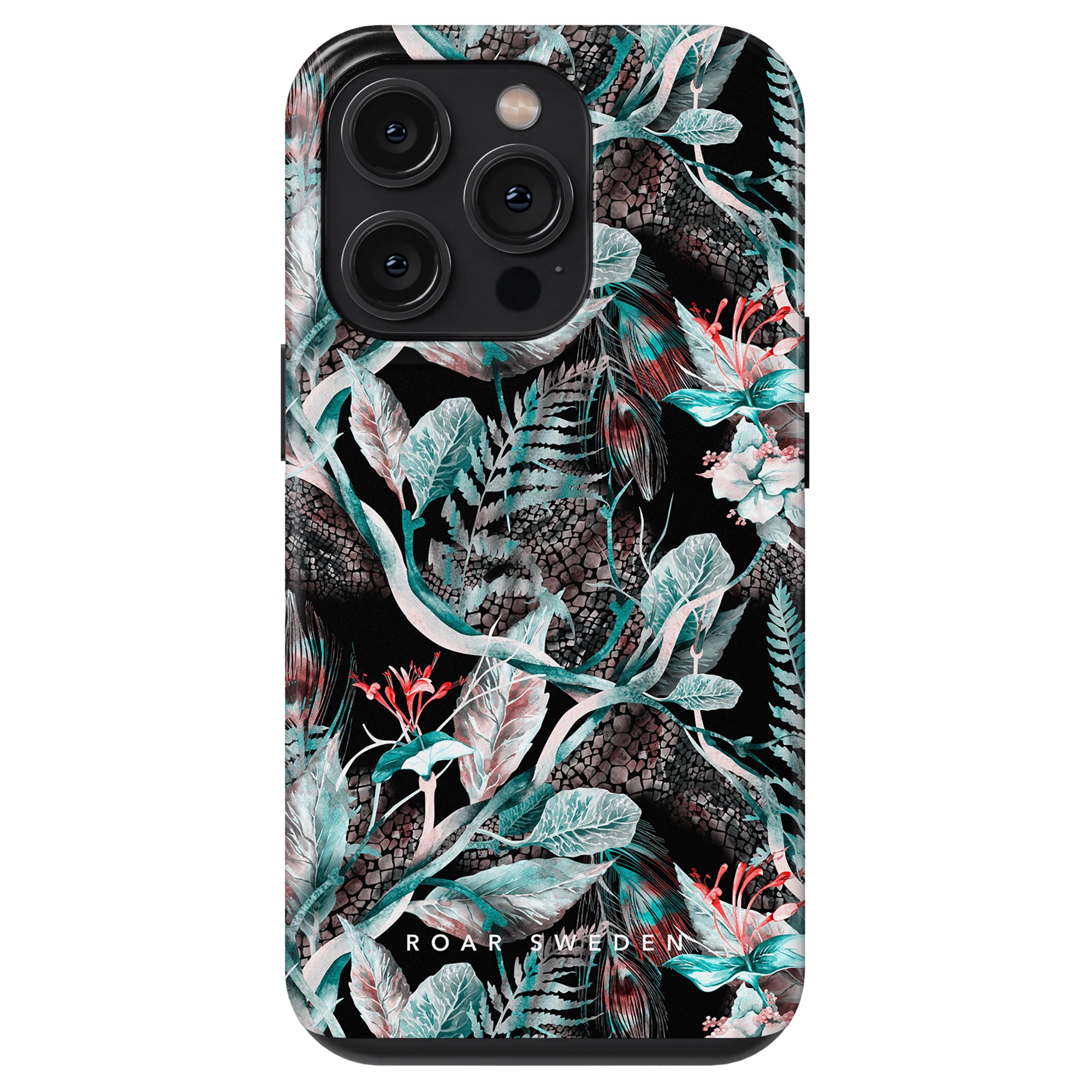 A smartphone case with Snake Jungle - Tough case on a black background.