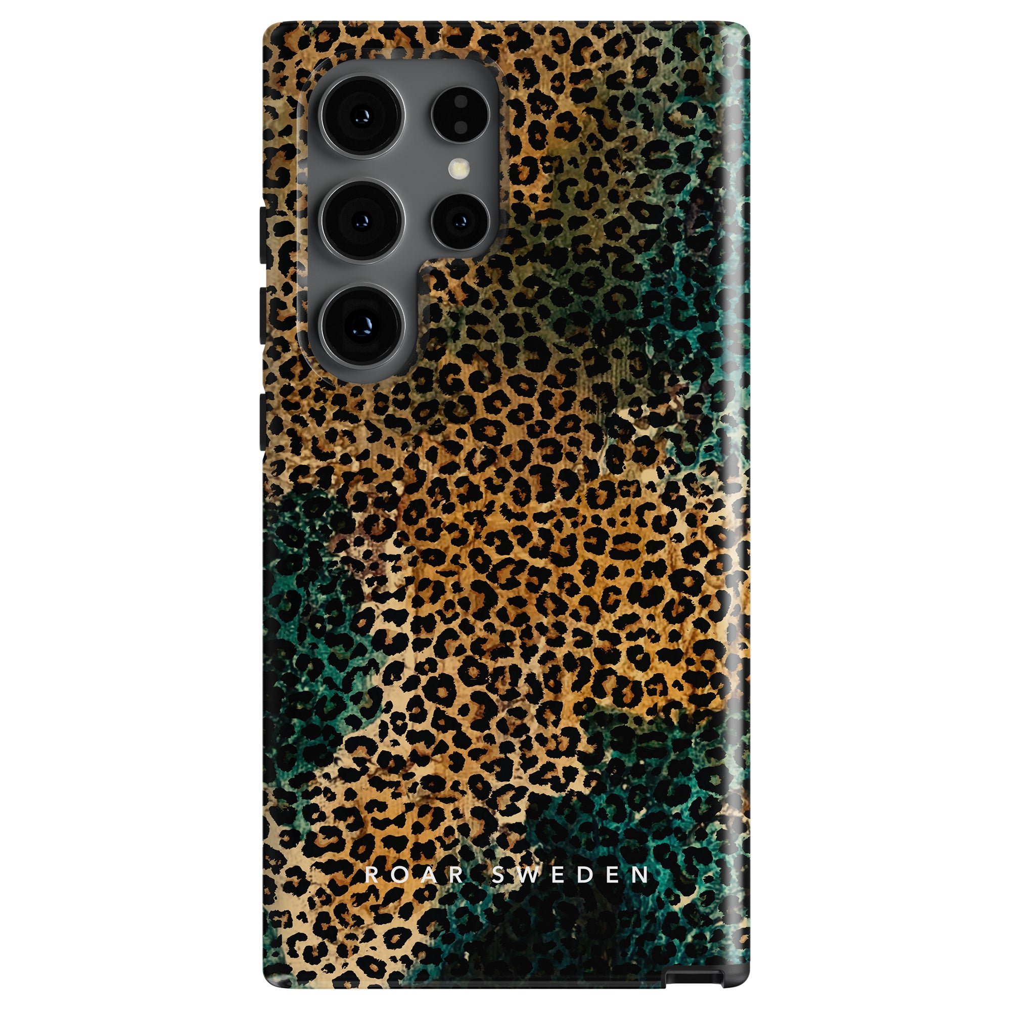 Wildcat - Tough case with a leopardmönster design in various shades of brown, black, and green. Crafted from högkvalitativt material, the smartphone case features "Roar Sweden" printed on the back bottom.