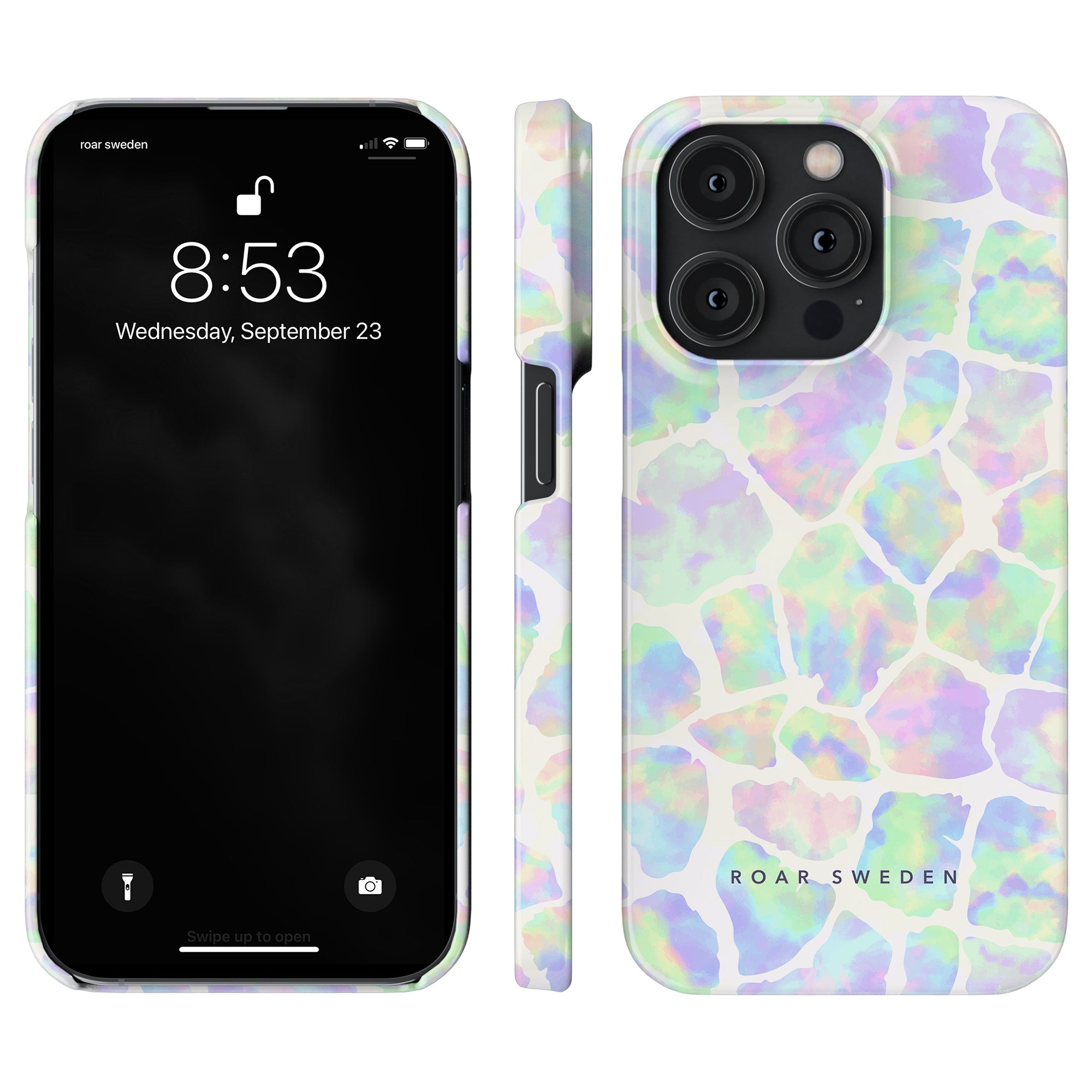 A Soap Giraffe - Slim case for the iPhone 11 with a holographic pattern, perfect for adding a touch of Roar Sweden style to your phone.