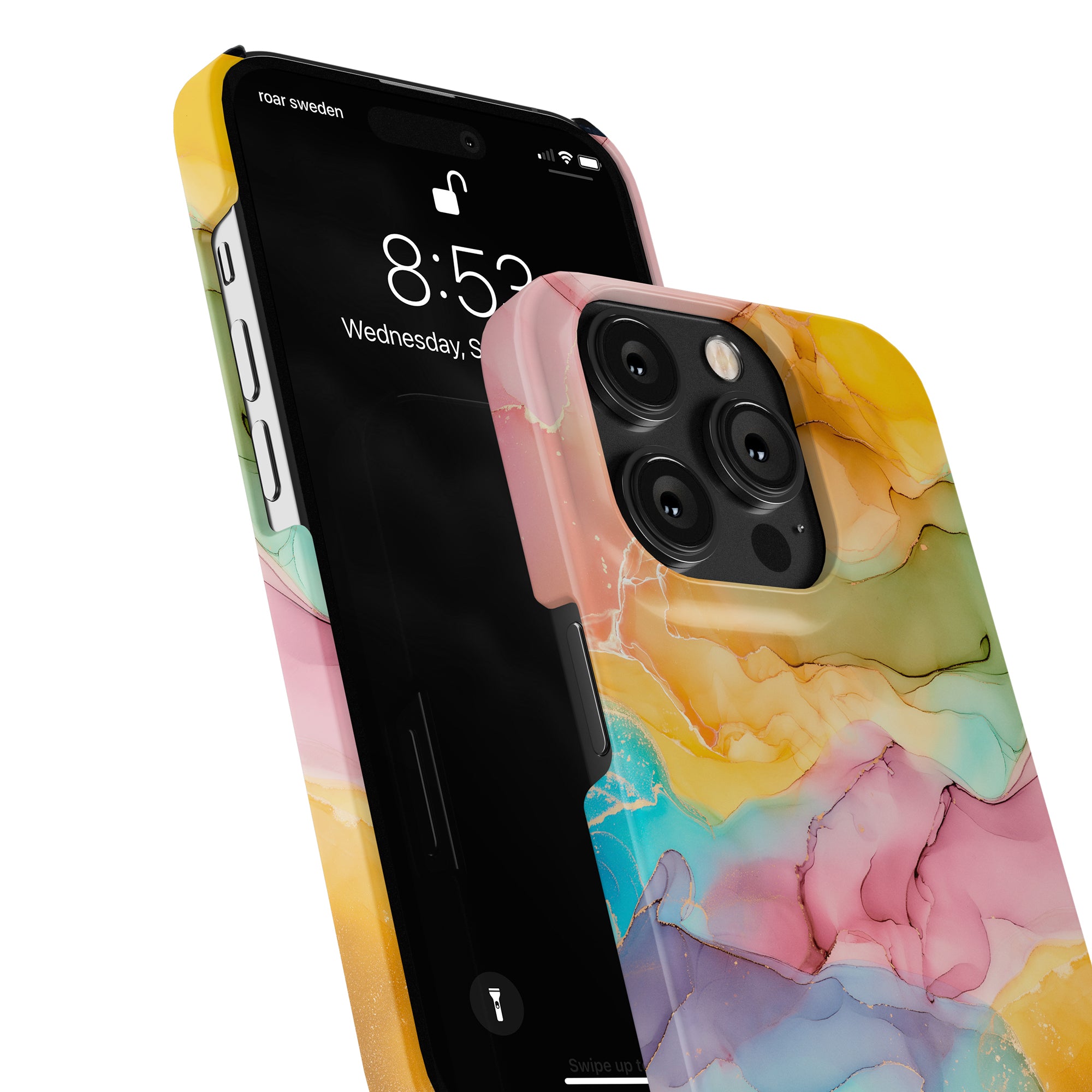 A slim and colorful Summer Breeze - Slim case that skyddar mobil for the iphone 11 pro.