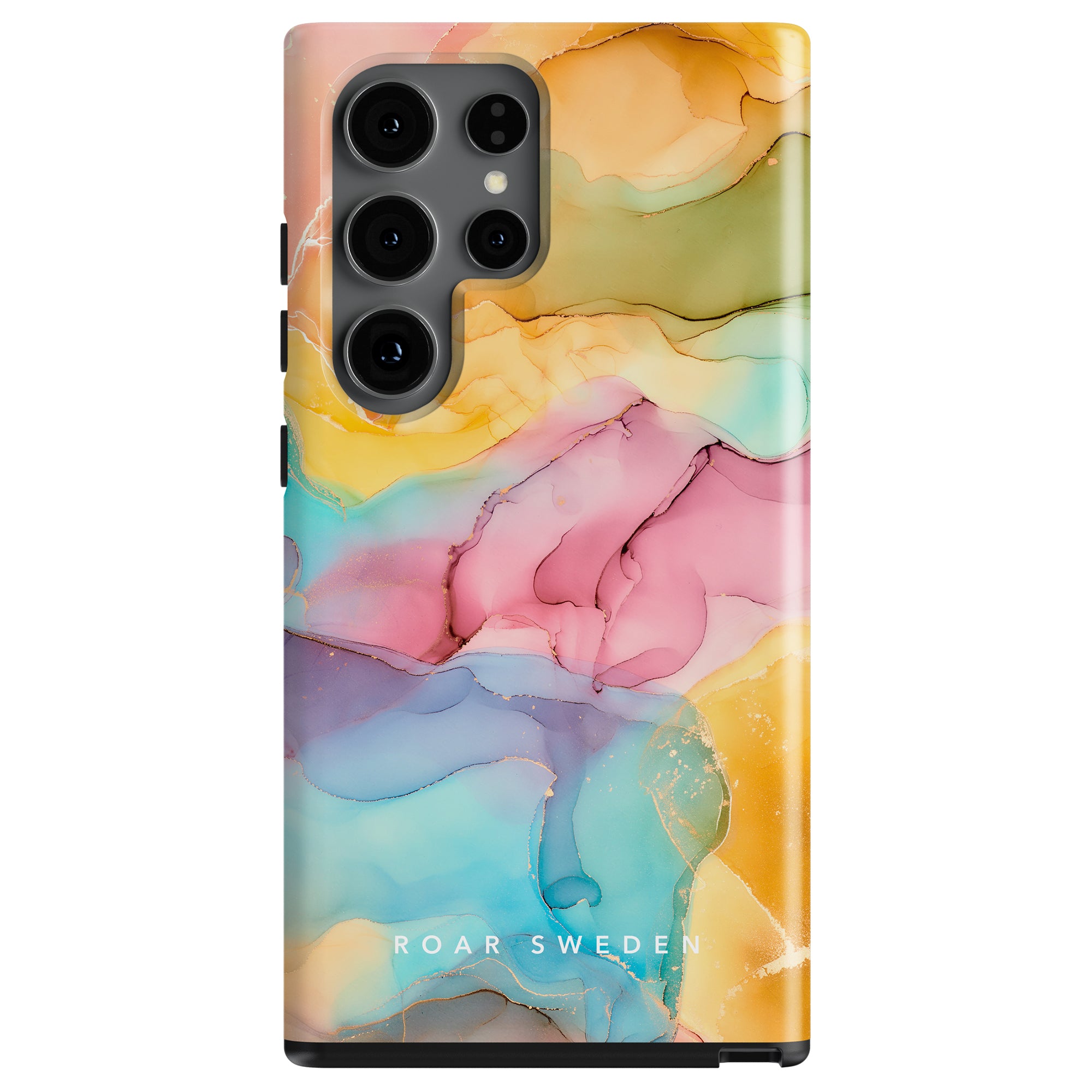 Summer Breeze - Tough Case colorful abstract art pattern phone case with camera cutouts on a smartphone.