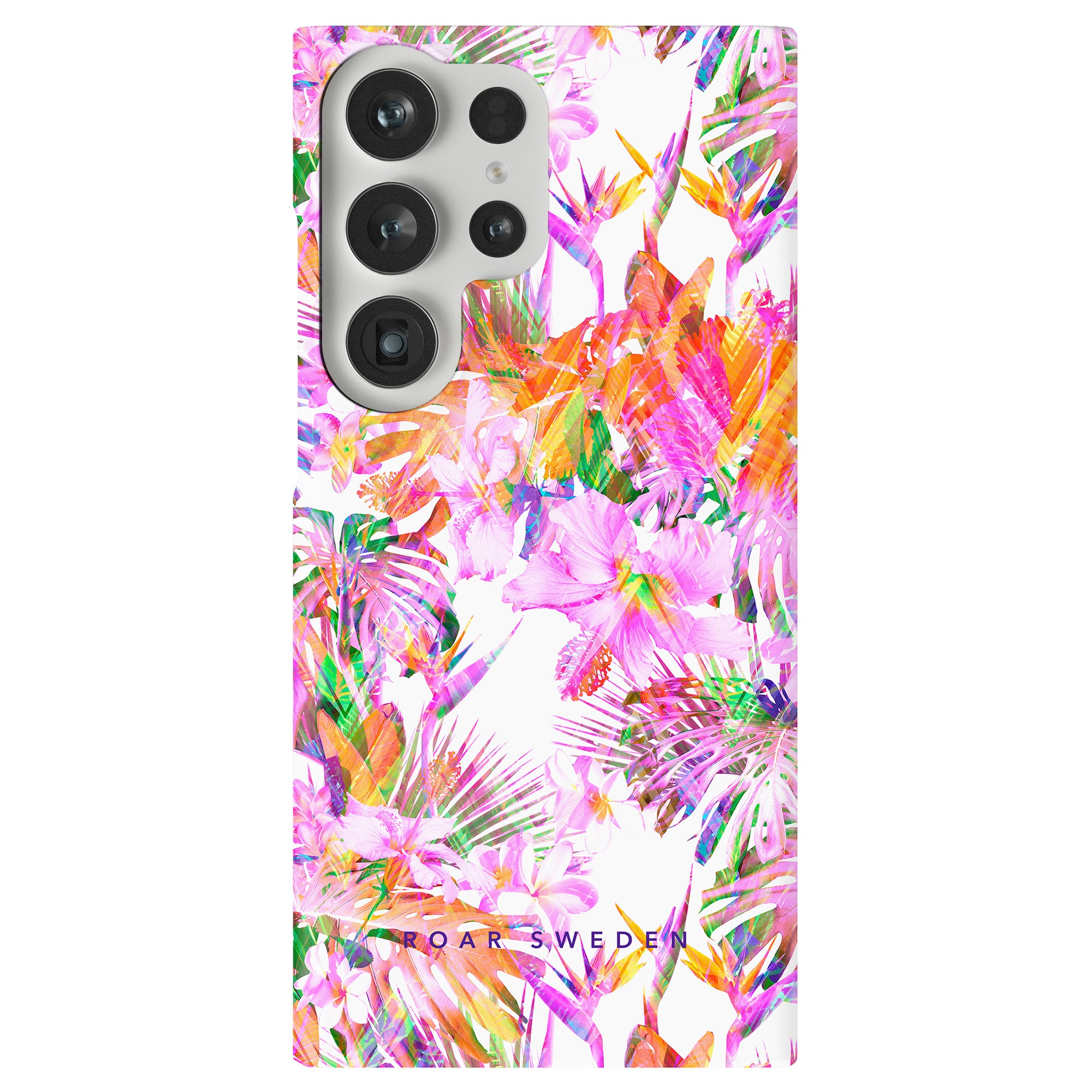 A vibrant Summer Vibe - Slim case with tropical flowers, perfect for a summer vibe.