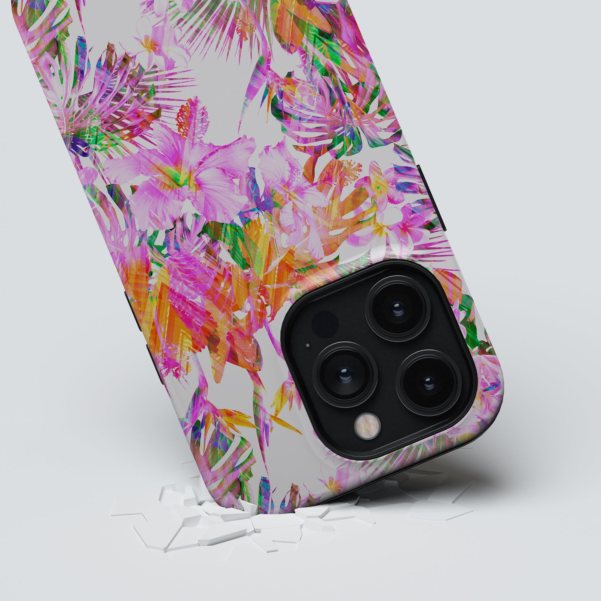 A Summer Vibe - Tough case iPhone case featuring tropical flowers on a högkvalitativt material mobilskal.