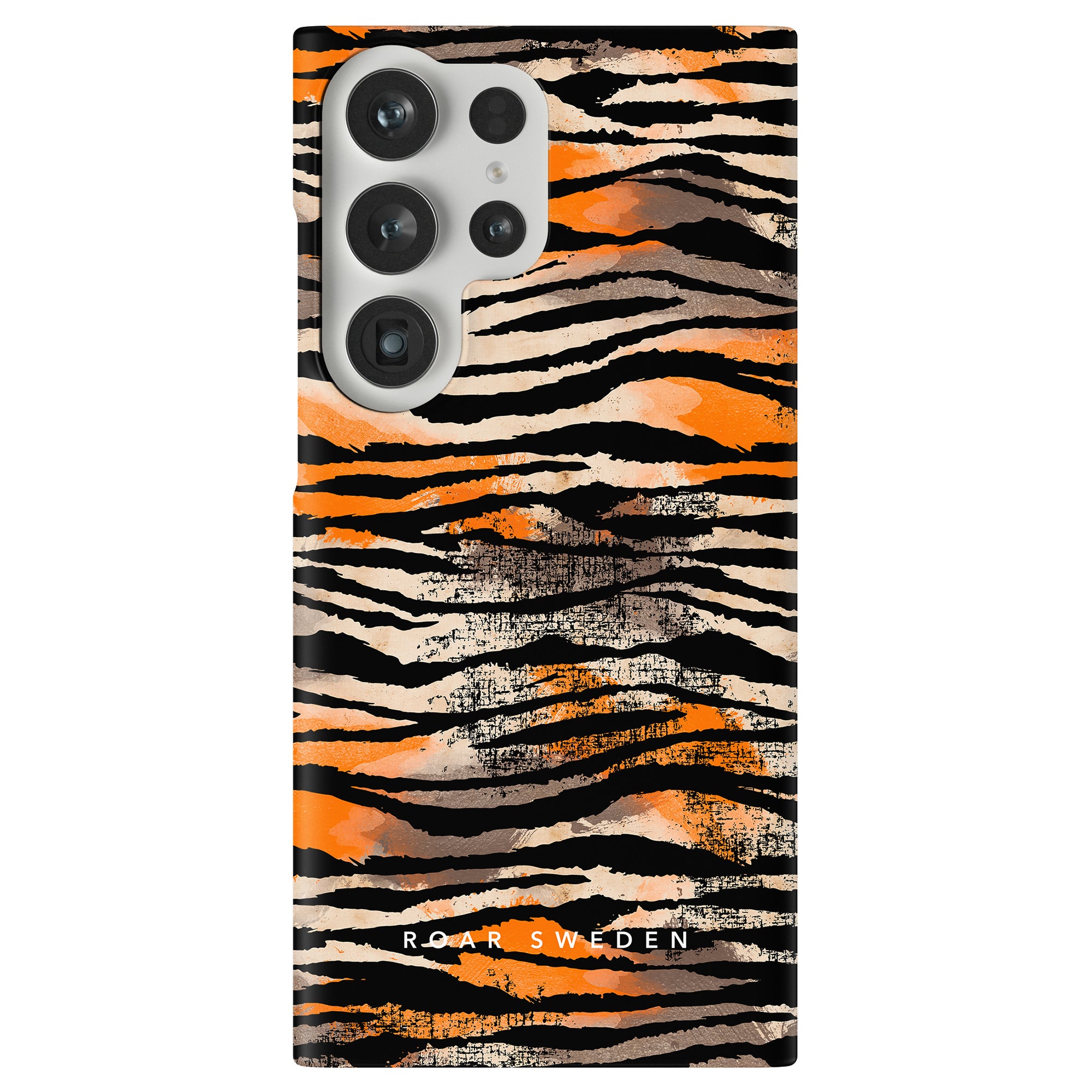 A stylish Sun Tiger - Slim case with an orange and black tiger print, providing excellent protection for your device.