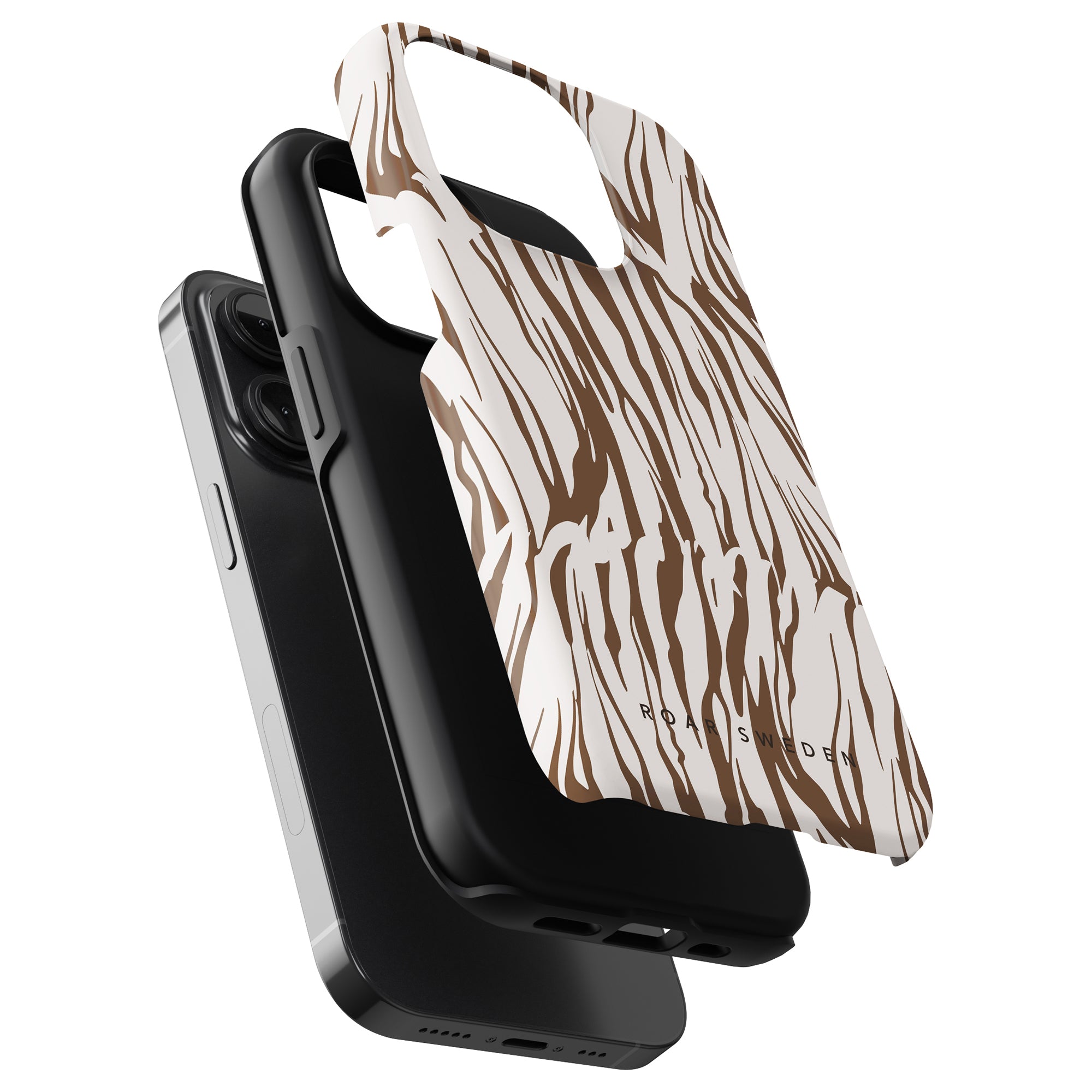 Black smartphone with a White Tiger - Tough Case.