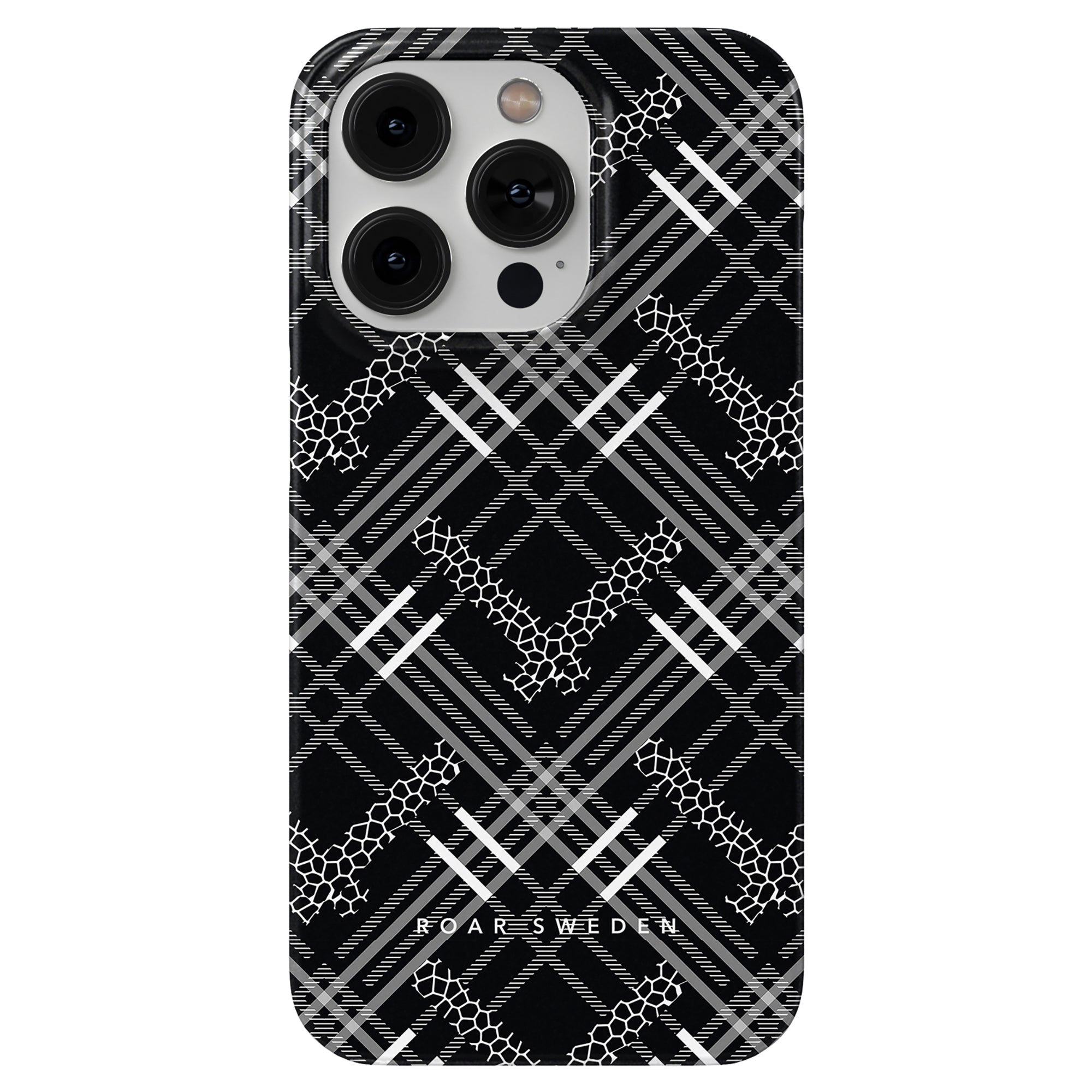 A Tartan Giraffe - Slim case for the iPhone 11 featuring a graphic pattern.