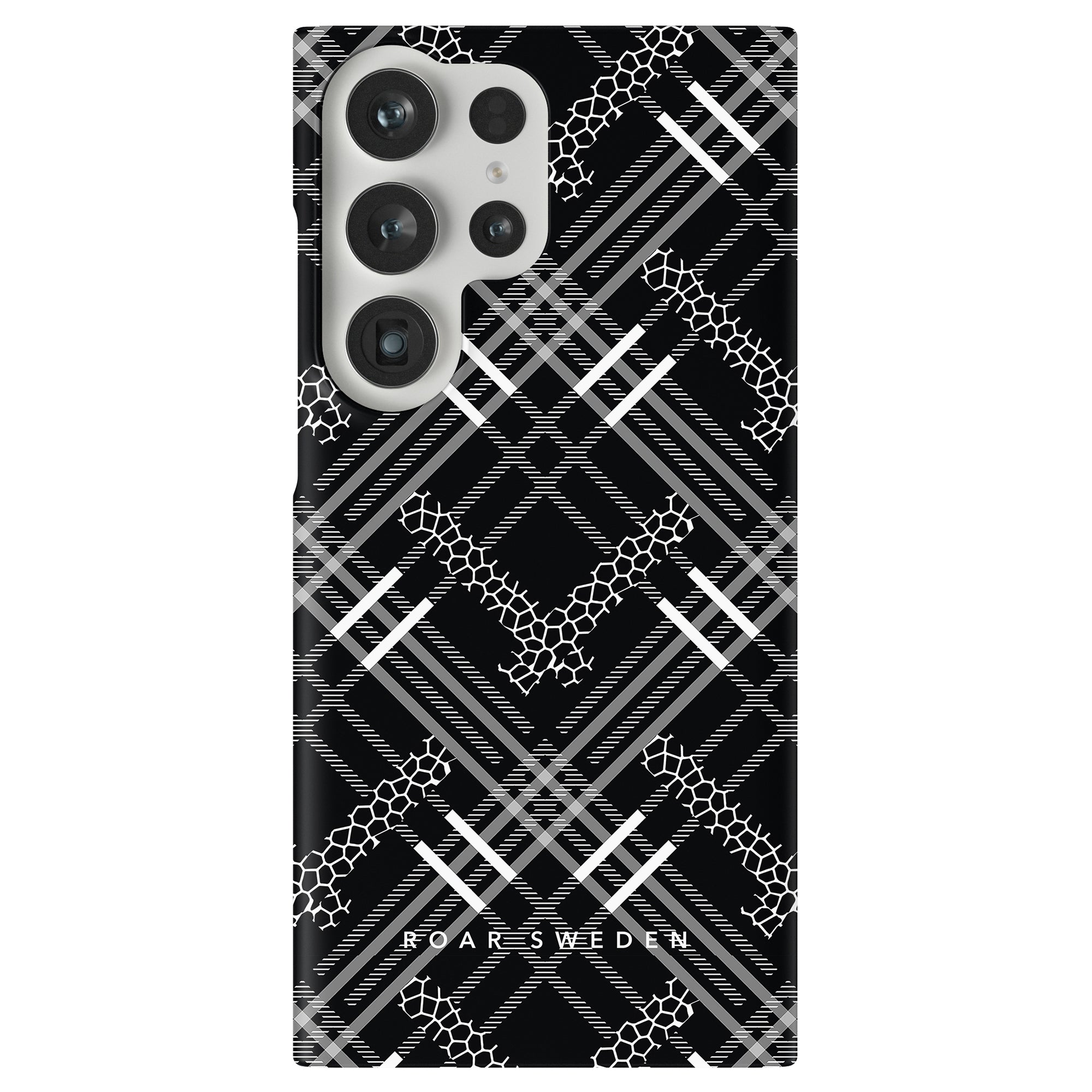 A Tartan Giraffe - Slim case phone case with a plaid pattern made from durable material.