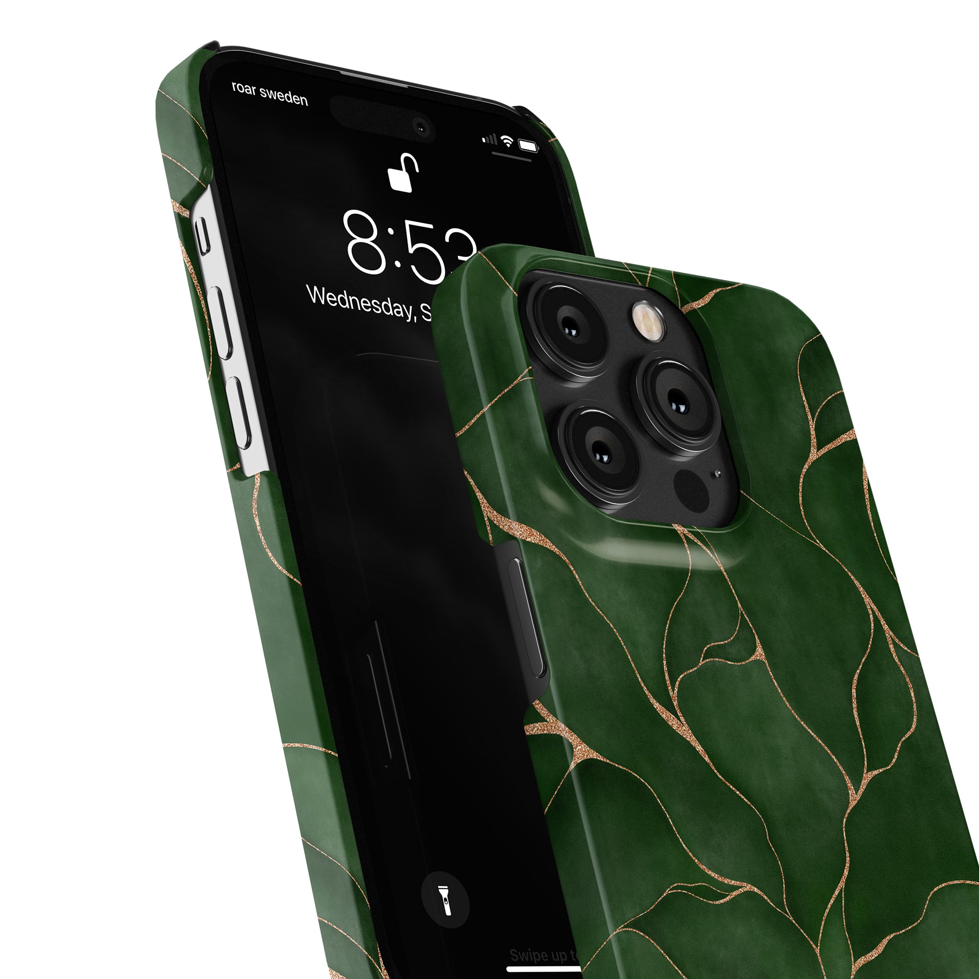 Ett högkvalitativt telefonfodral i grön marmor för iPhone 11 Pro från Roar Swedens Tree of Life - Slimmet fodral.