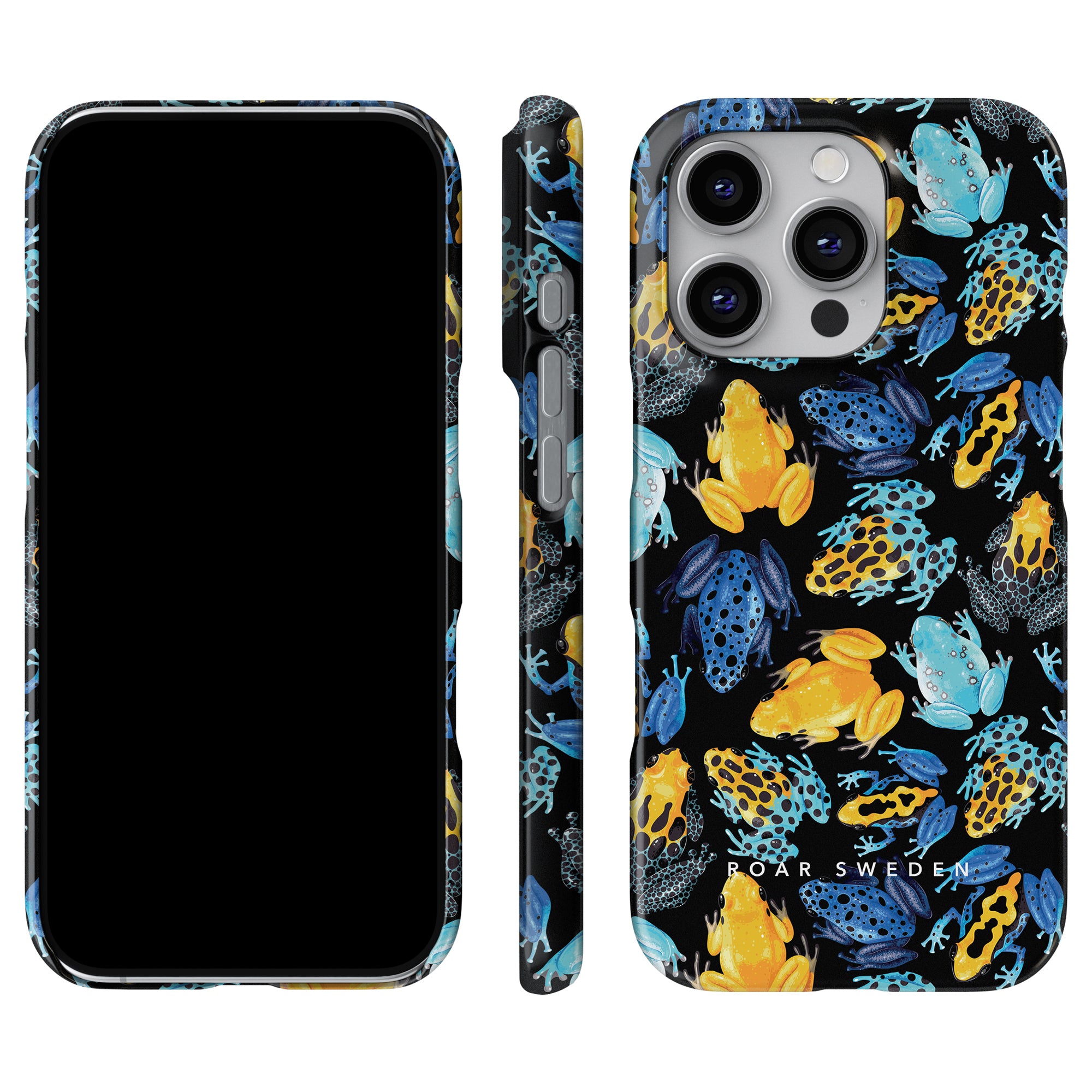 Utforska de livfulla Tropical Frogs - Slim Case, en framstående del i vår Exotic Animal Collection. Denna färgglada grodadesign lägger till en exotisk stil till din enhet och säkerställer att den vänder sig vart du än går.