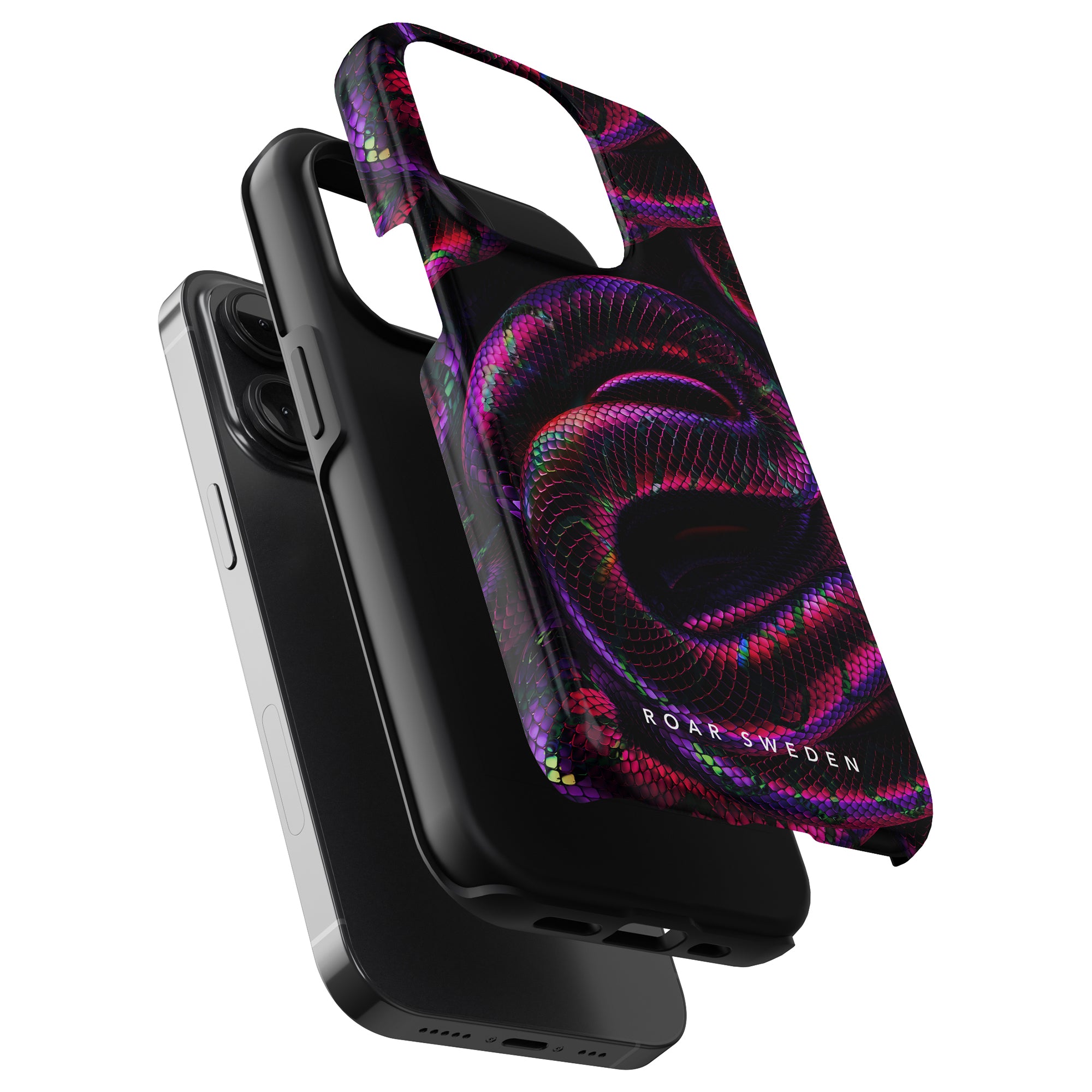 Venom - Tough Case från Roar Sweden har en bild av ormskinnsmönster, designad speciellt för iPhone 11 Pro.