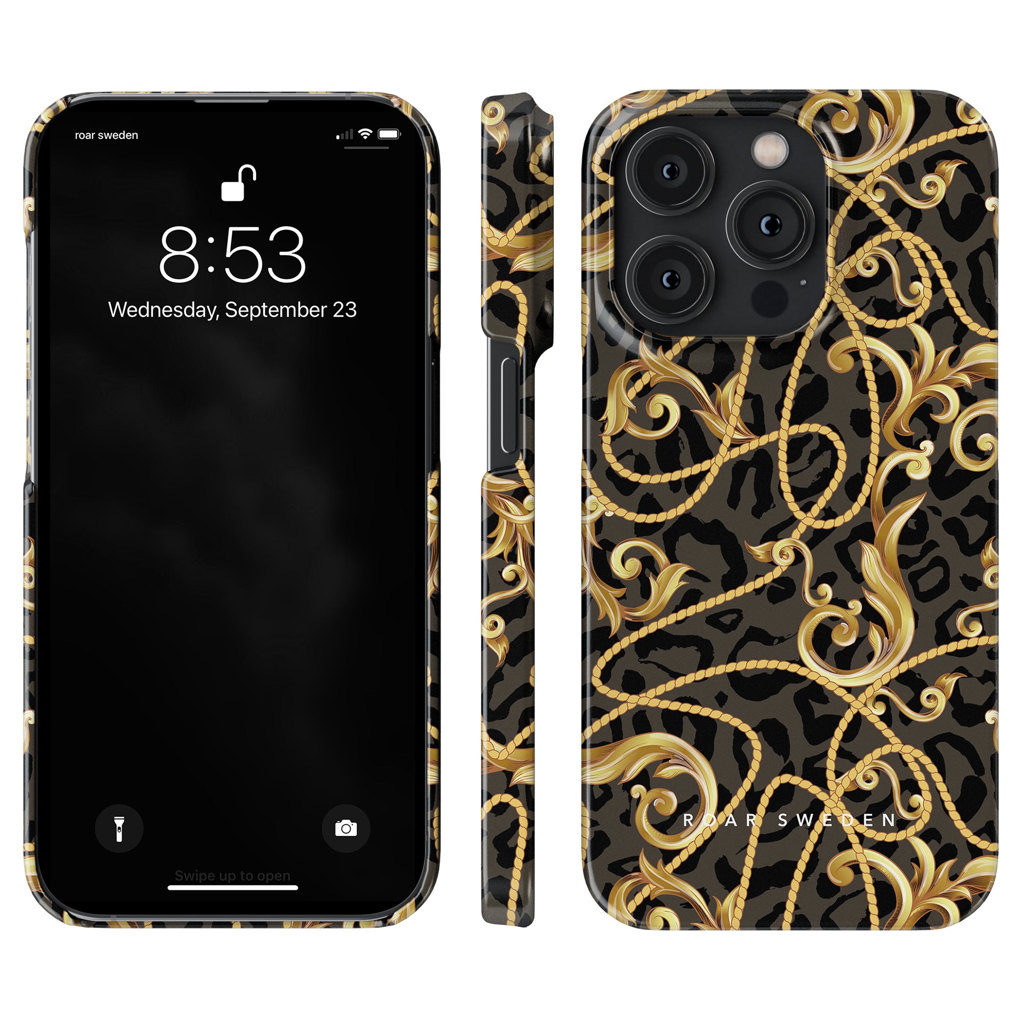 Ett Baroque - Tunt smartphonefodral med ett utsmyckat mönster.