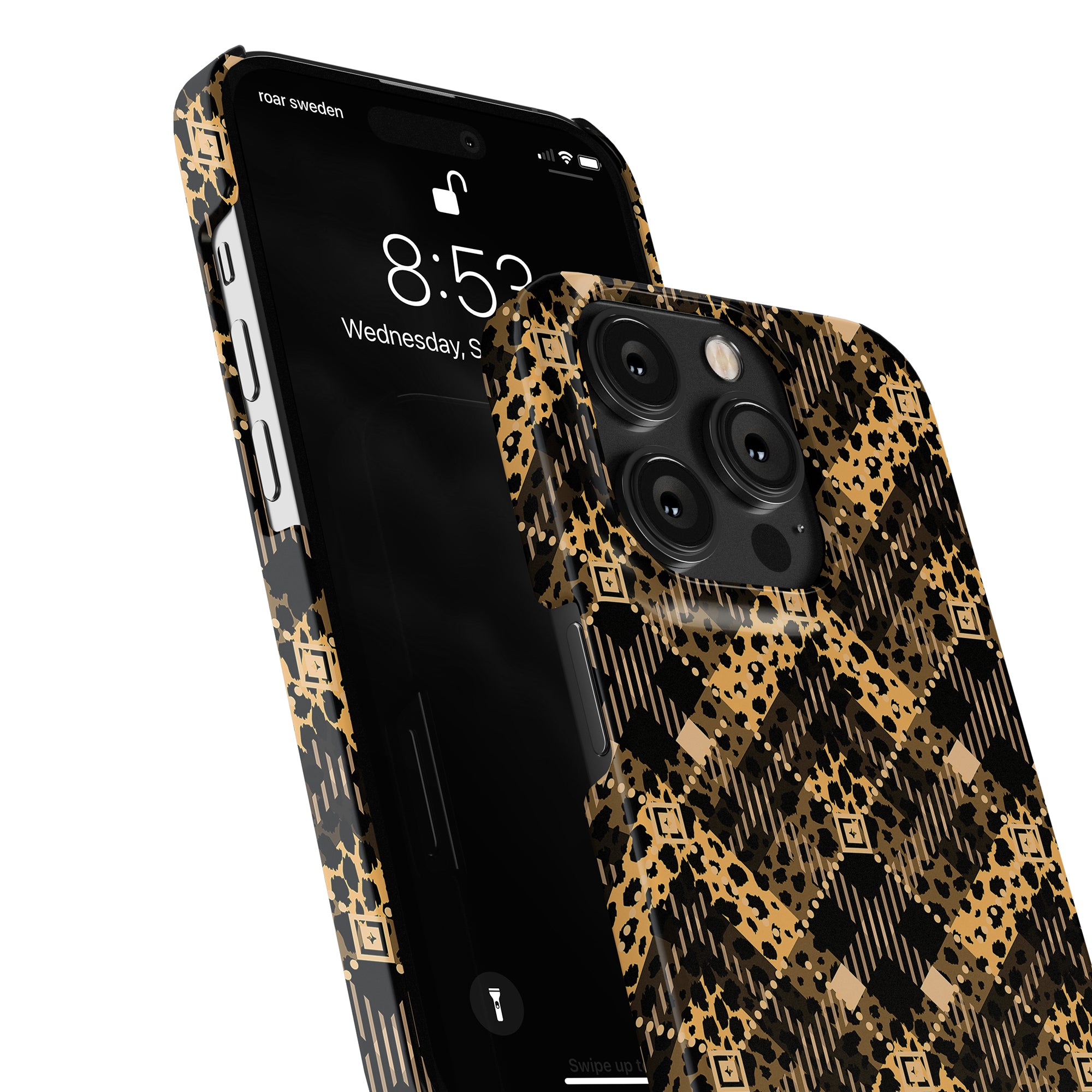 Ett moderiktigt Luxe Leo - Tunt fodral med ett Luxe Leo-motiv, med svart och guld leopardtryck, designat speciellt för iPhone 11.