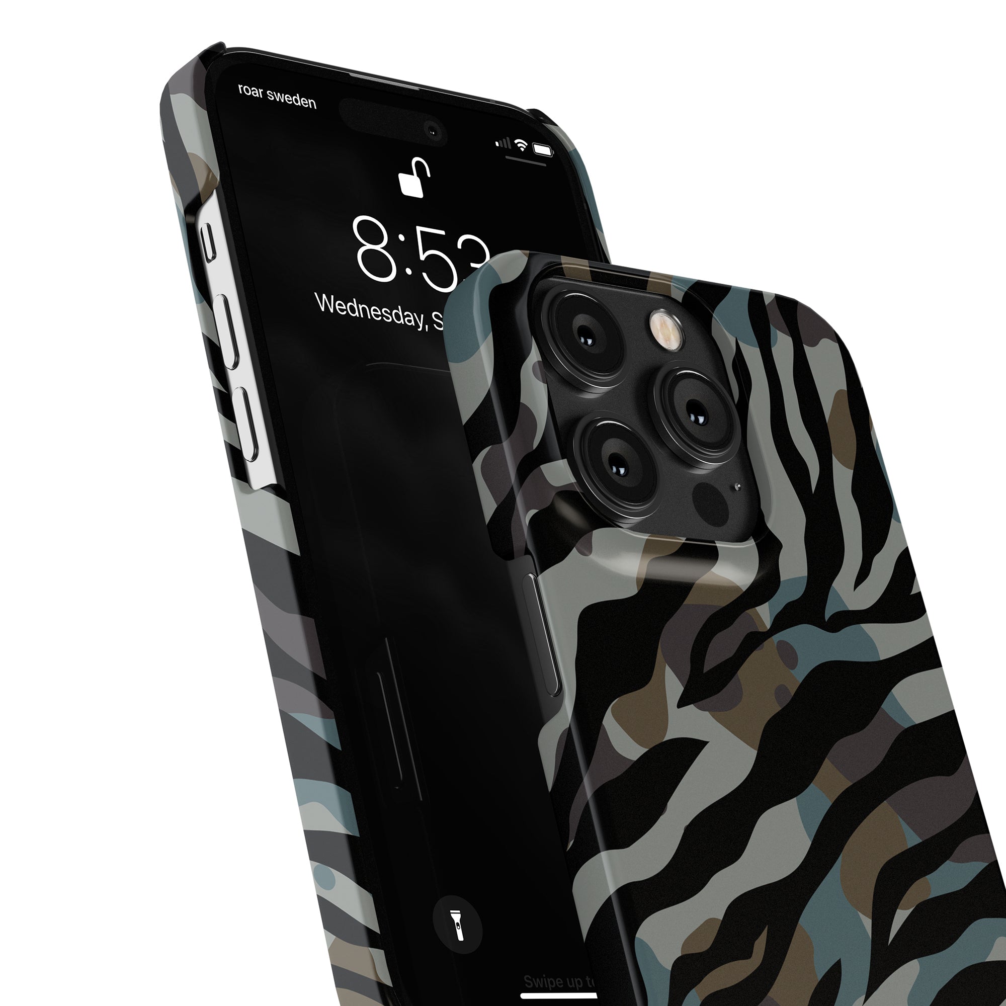 Ett Navy - Slim fodral med design med zebratryck för iphone 11 pro.