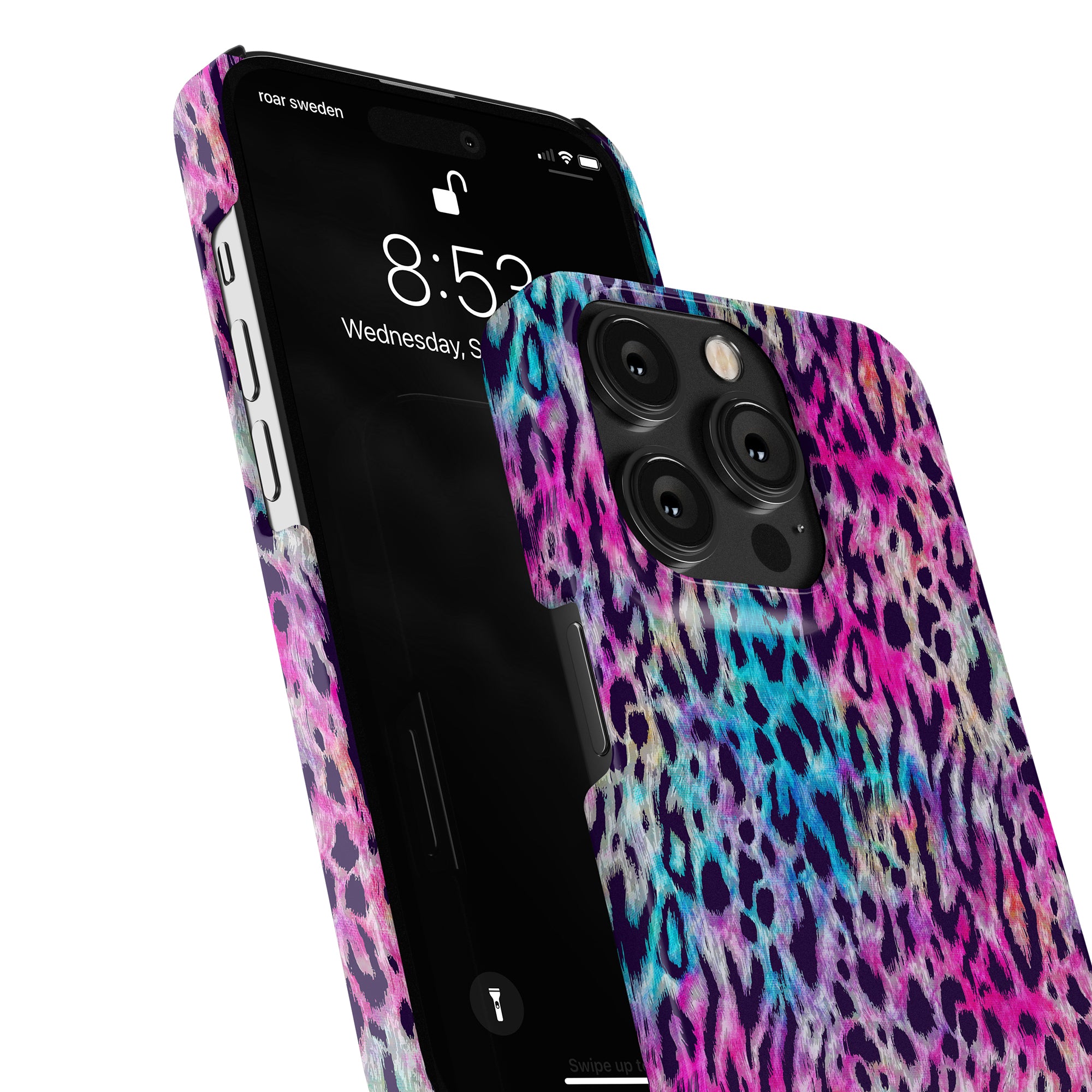 En Vibrant Fur - Tunt fodral till iPhone 11 i rosa och lila leopardtryck.